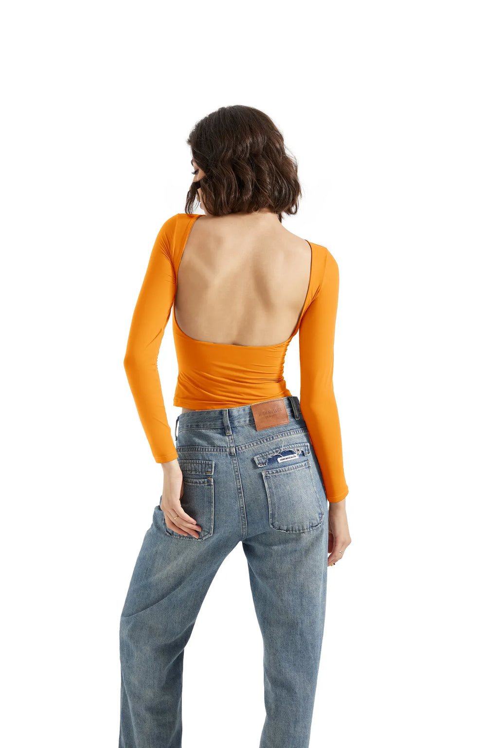 Buttery Soft Open Back Shirt - Long Sleeve