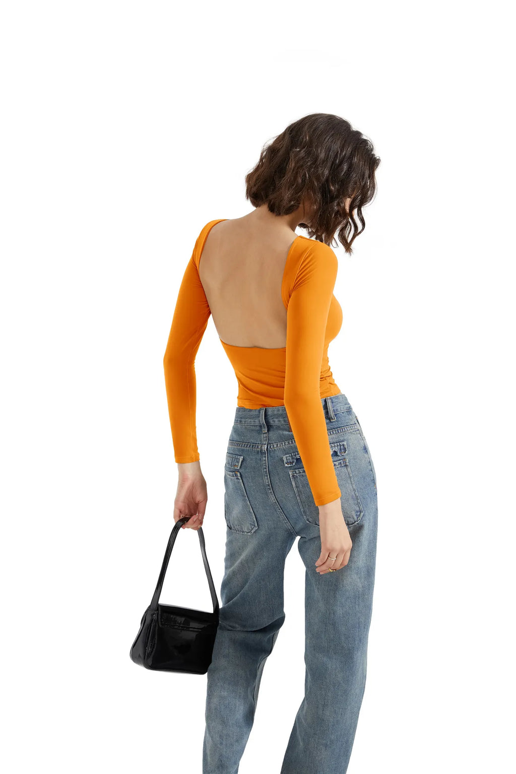 Buttery Soft Open Back Shirt - Long Sleeve