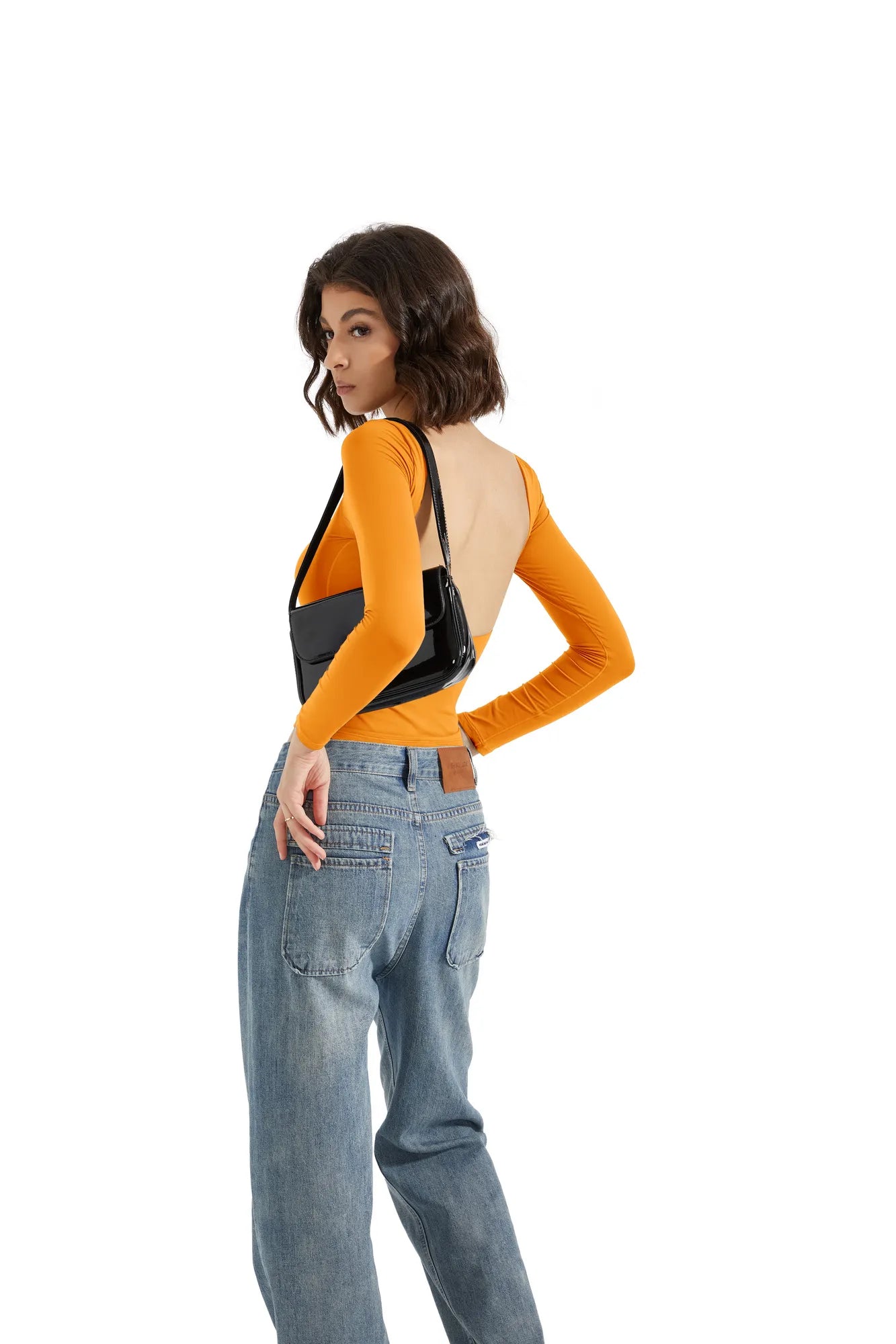 Buttery Soft Open Back Shirt - Long Sleeve