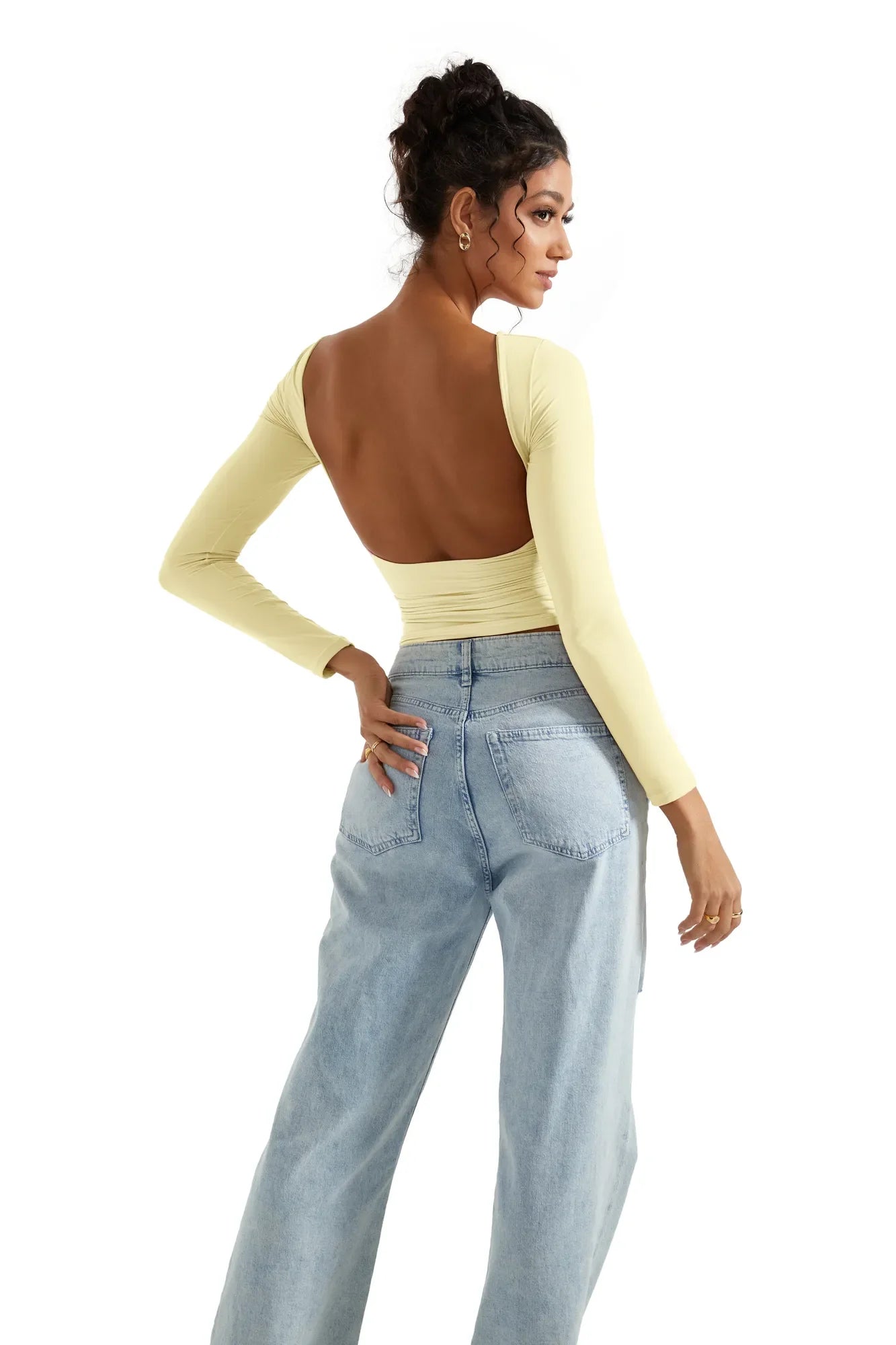 Buttery Soft Open Back Shirt - Long Sleeve