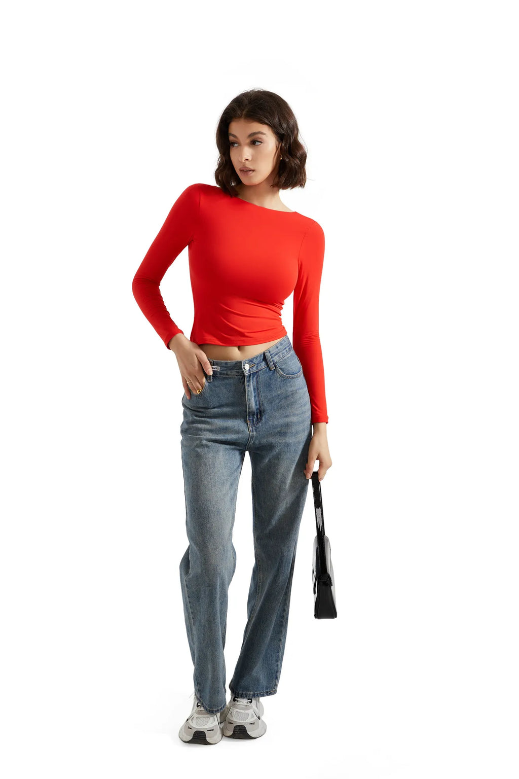 Buttery Soft Open Back Shirt - Long Sleeve