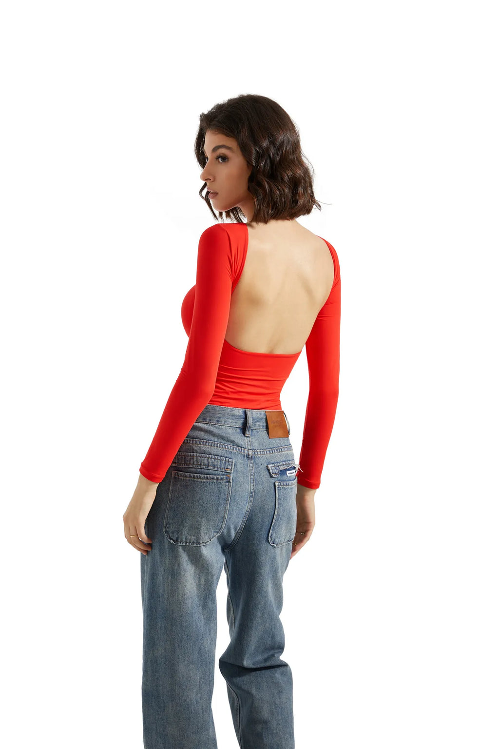 Buttery Soft Open Back Shirt - Long Sleeve