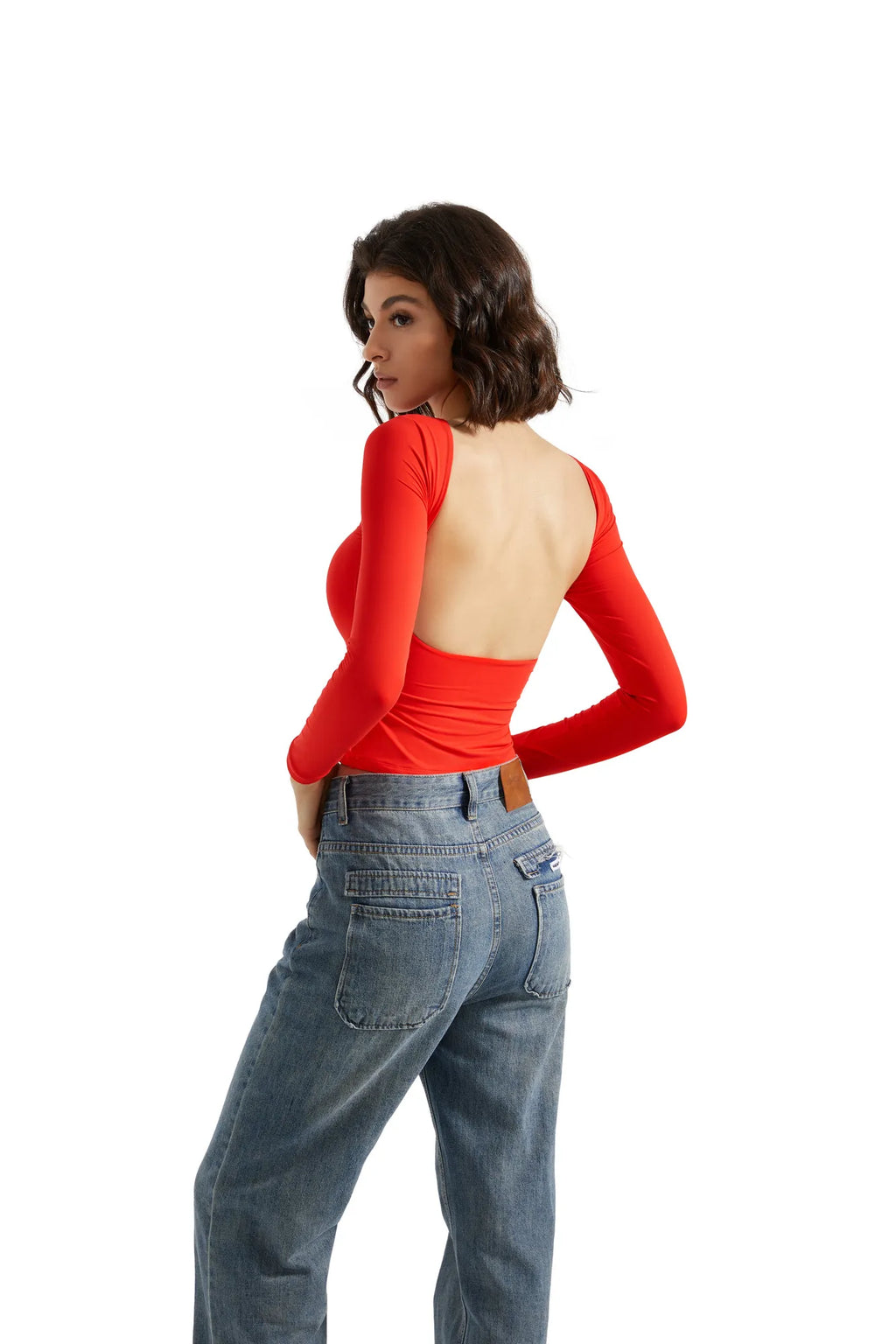 Buttery Soft Open Back Shirt - Long Sleeve