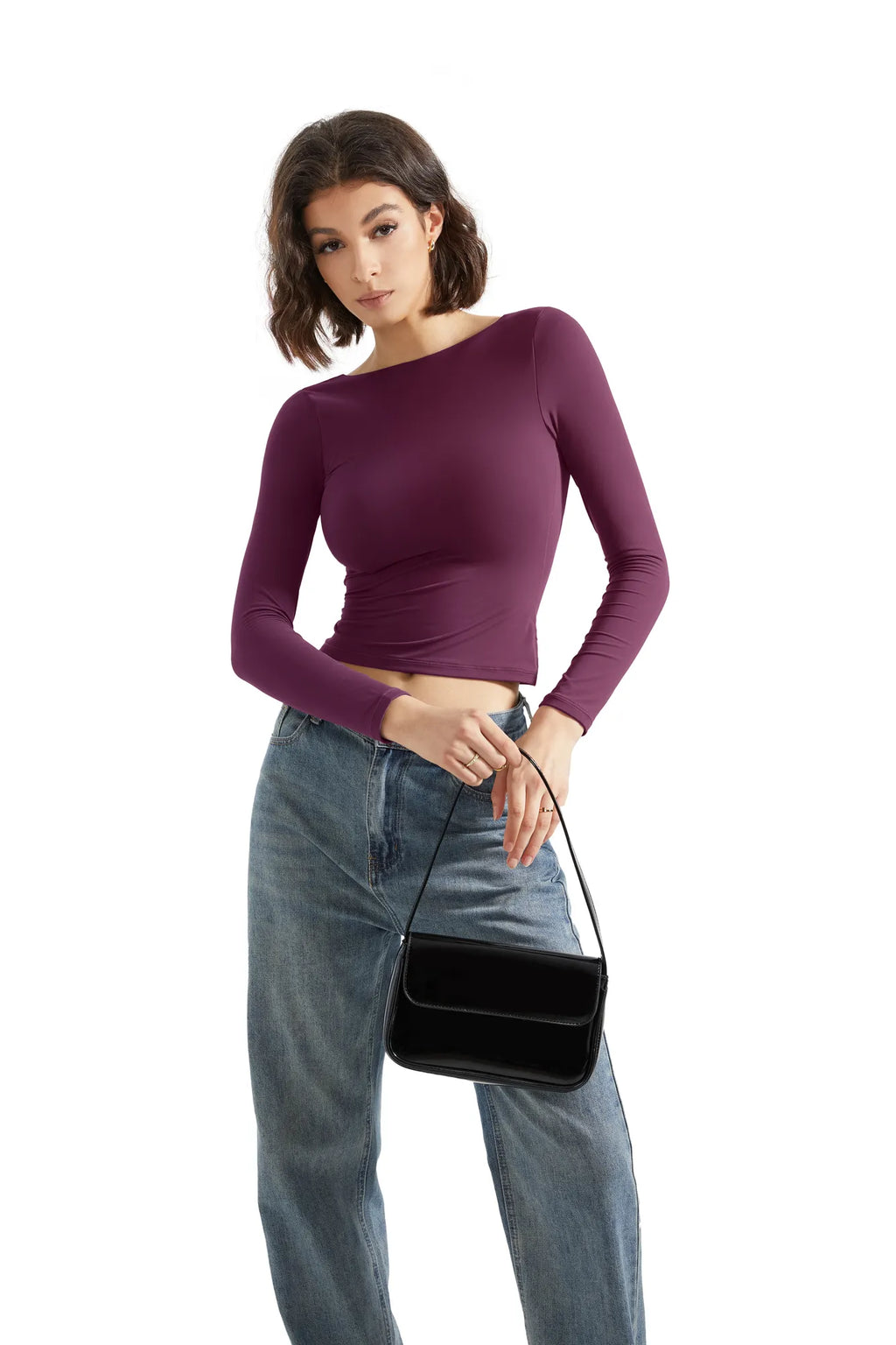 Buttery Soft Open Back Shirt - Long Sleeve
