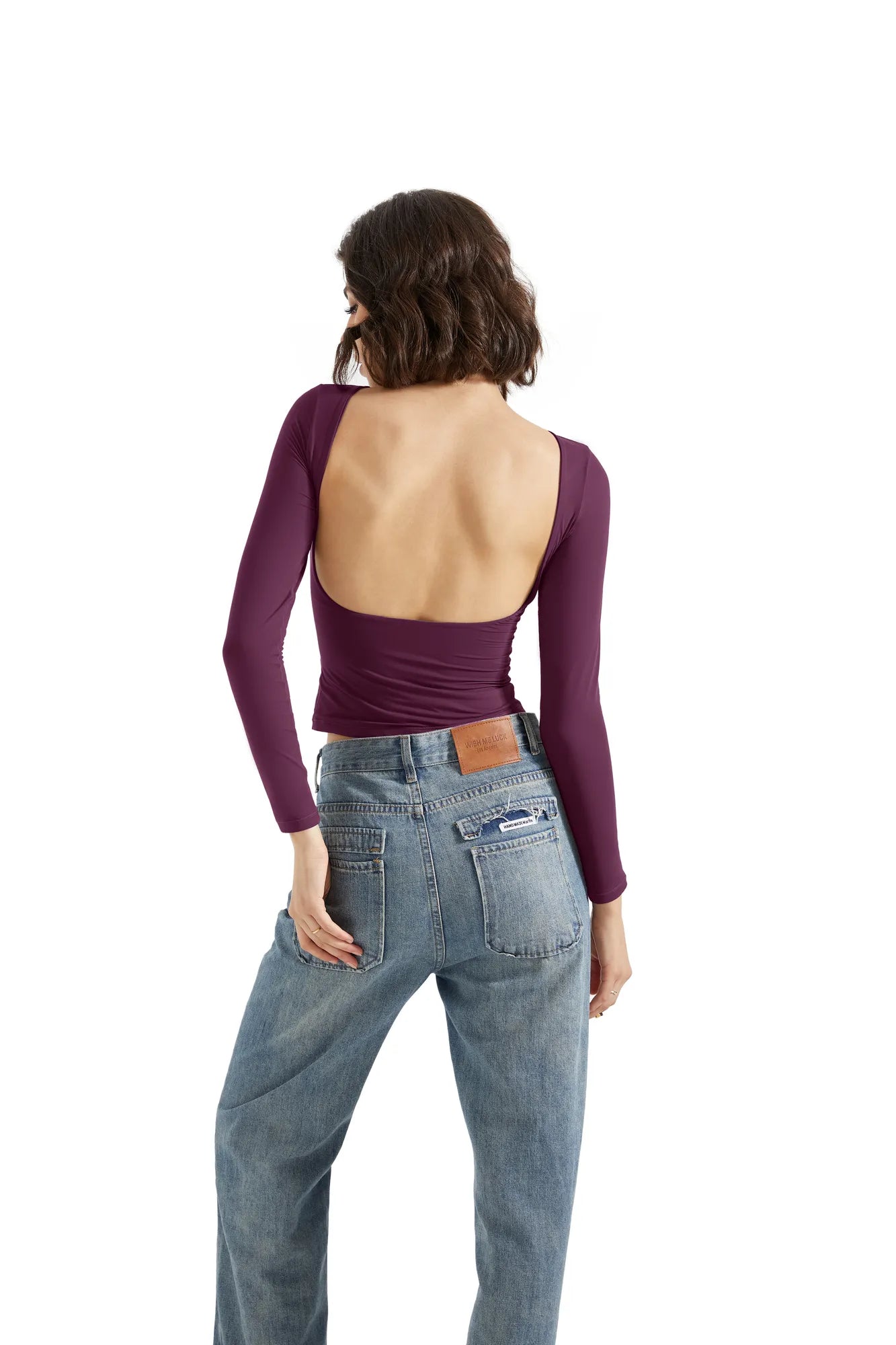 Buttery Soft Open Back Shirt - Long Sleeve