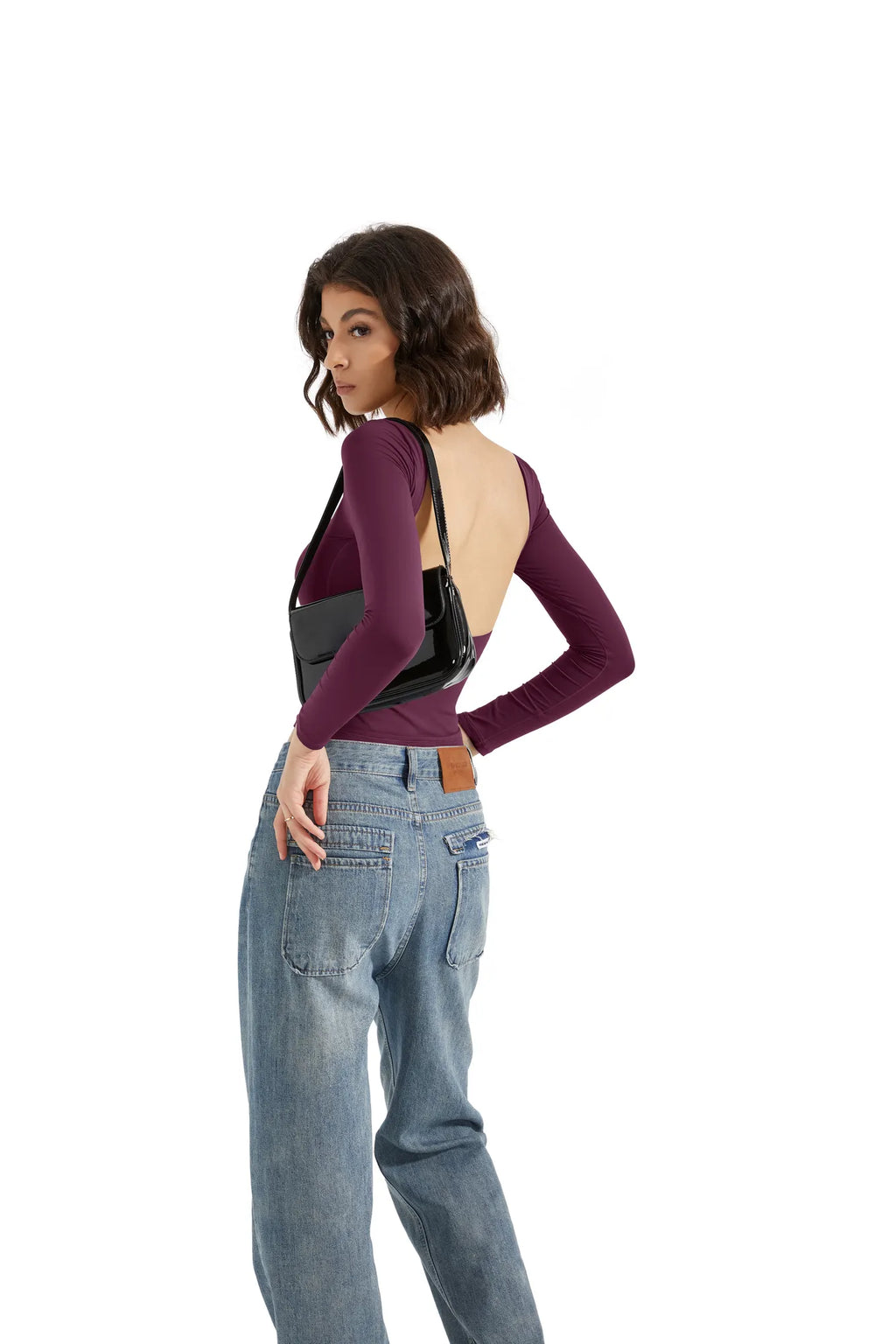 Buttery Soft Open Back Shirt - Long Sleeve