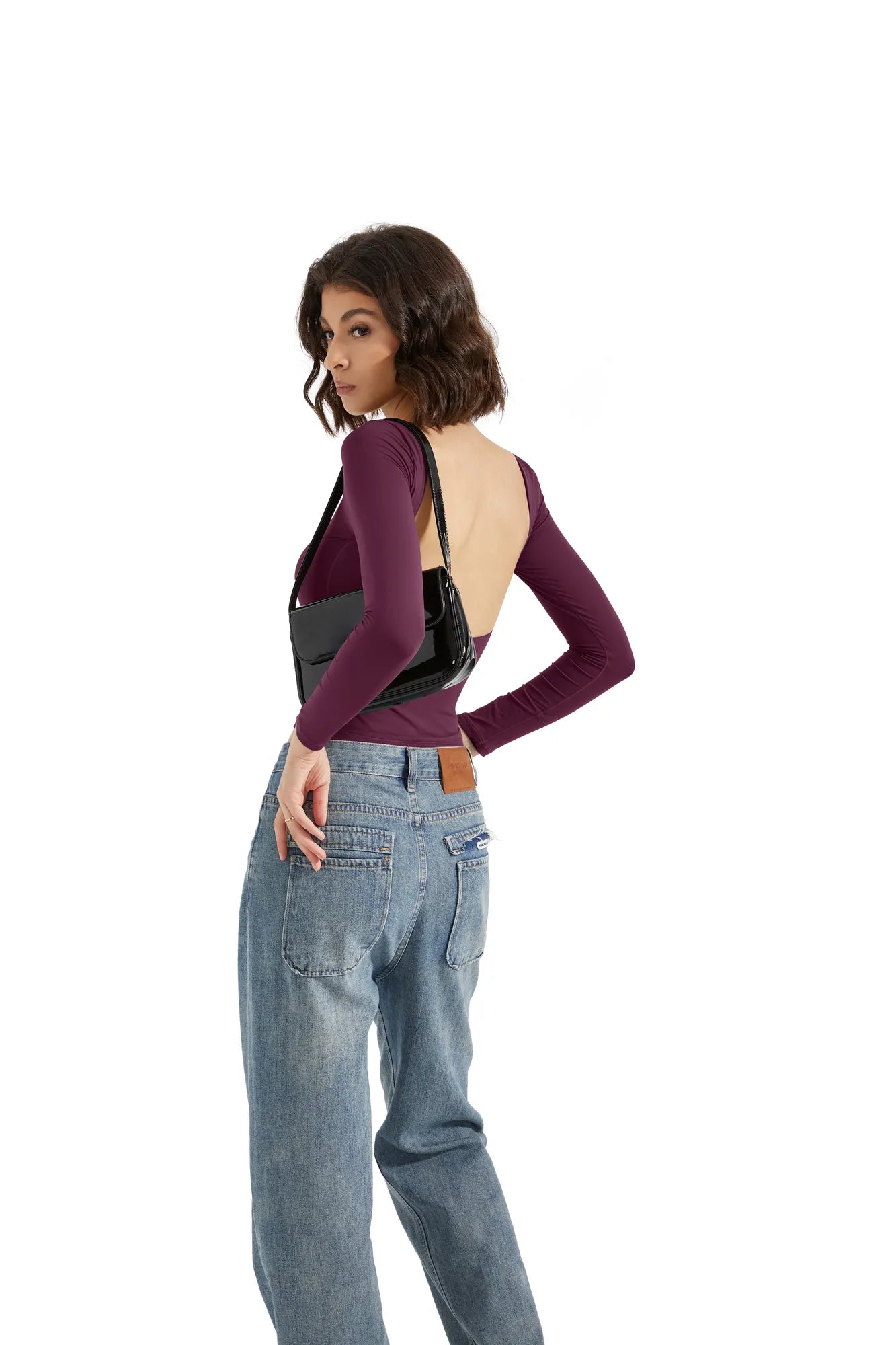 Buttery Soft Open Back Shirt - Long Sleeve