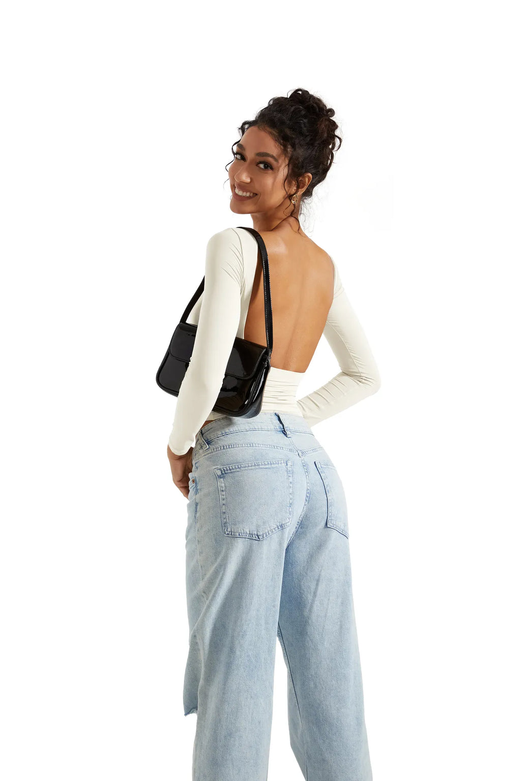 Buttery Soft Open Back Shirt - Long Sleeve