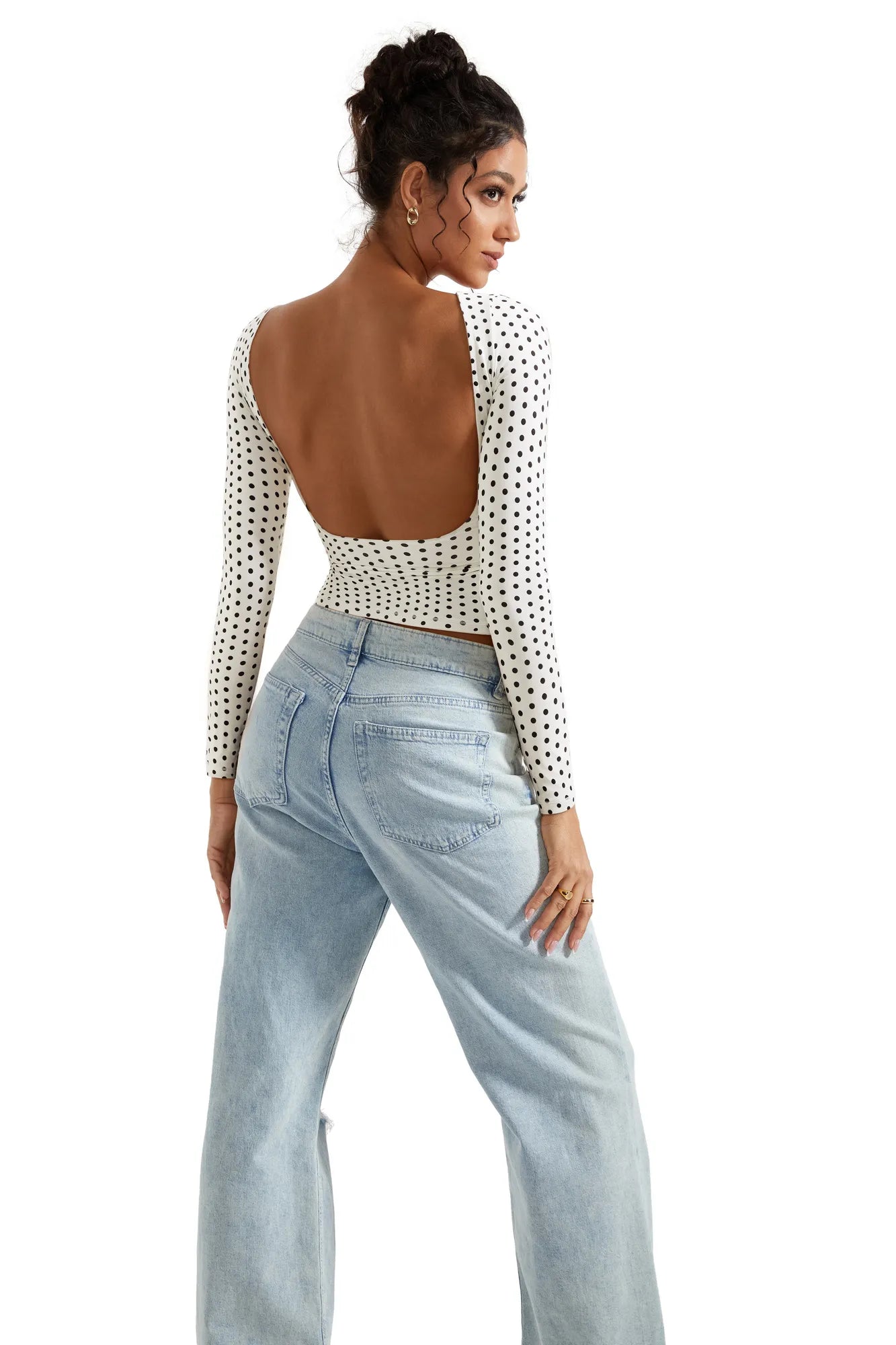Buttery Soft Open Back Shirt - Long Sleeve