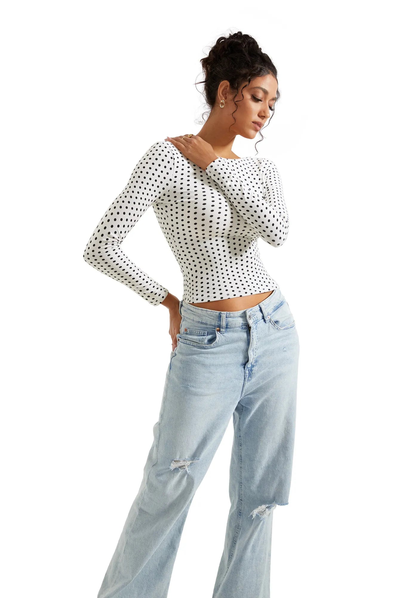 Buttery Soft Open Back Shirt - Long Sleeve