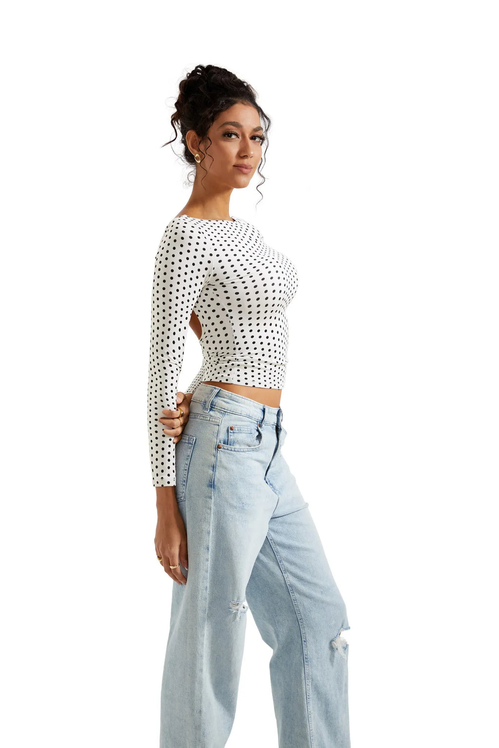 Buttery Soft Open Back Shirt - Long Sleeve