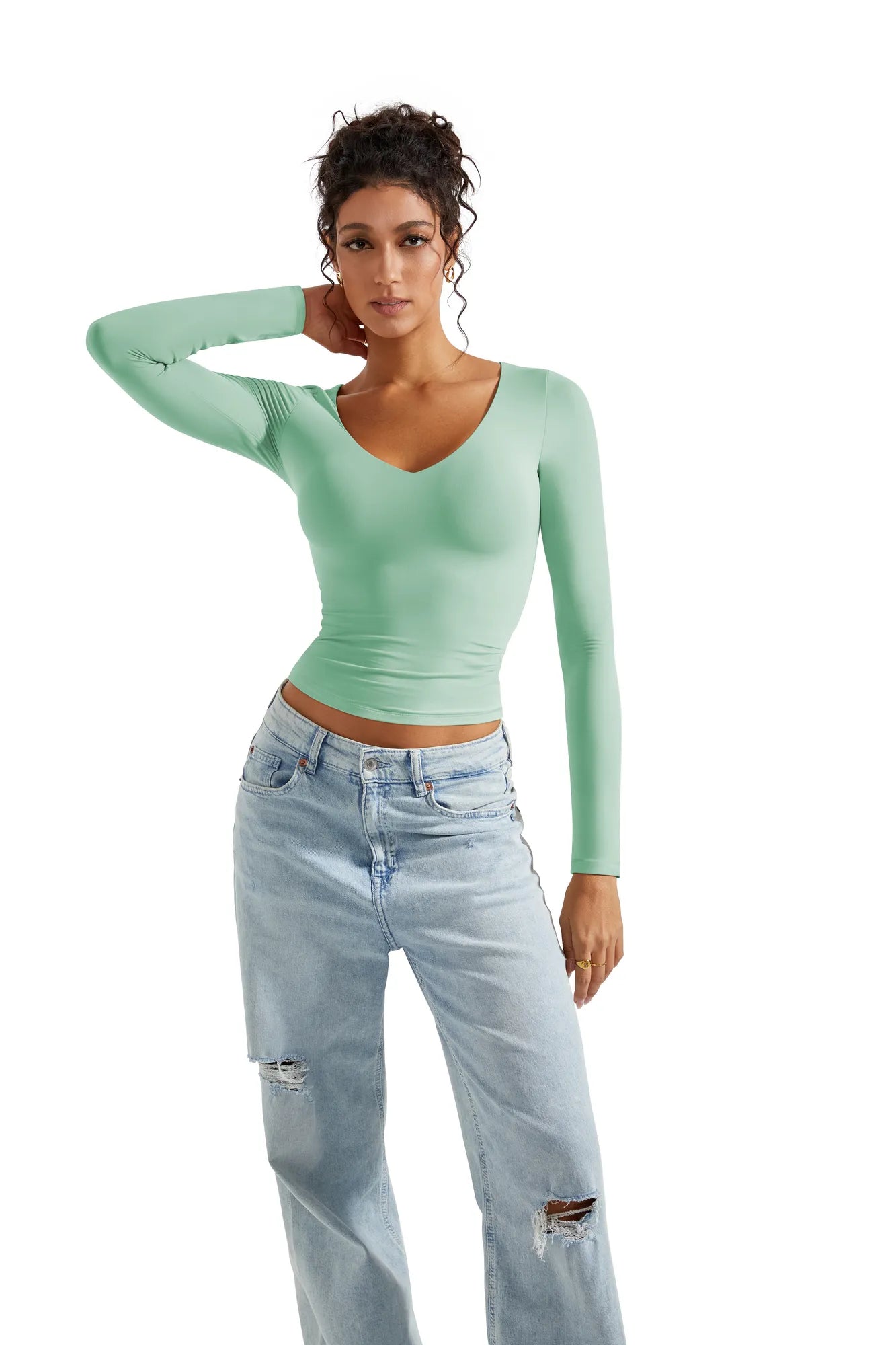 Buttery Soft V Neck Shirt - Long Sleeve