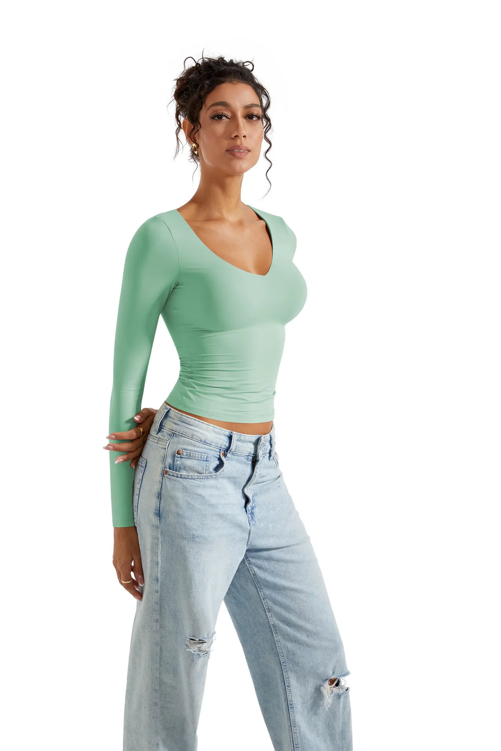 Buttery Soft V Neck Shirt - Long Sleeve