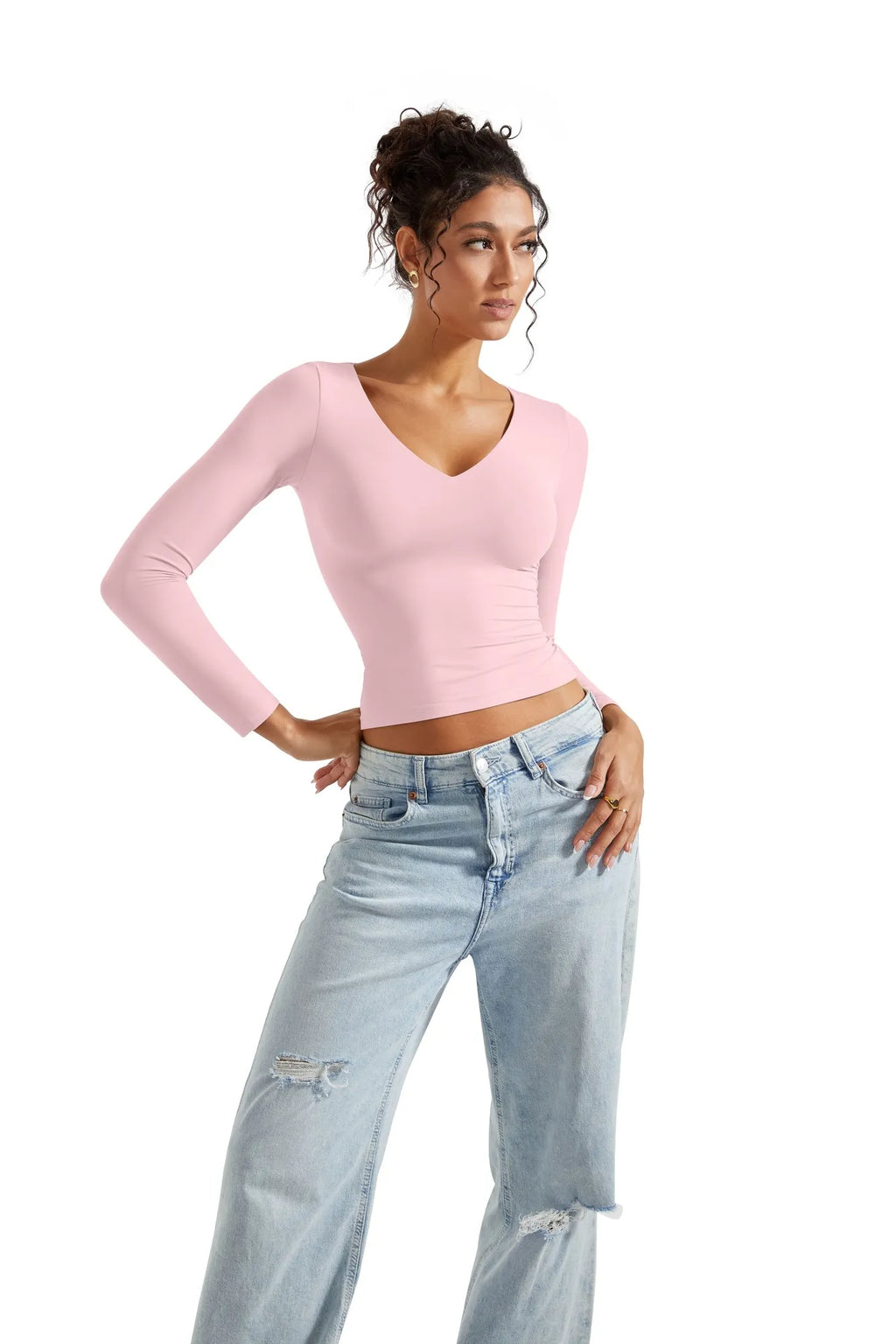 Buttery Soft V Neck Shirt - Long Sleeve