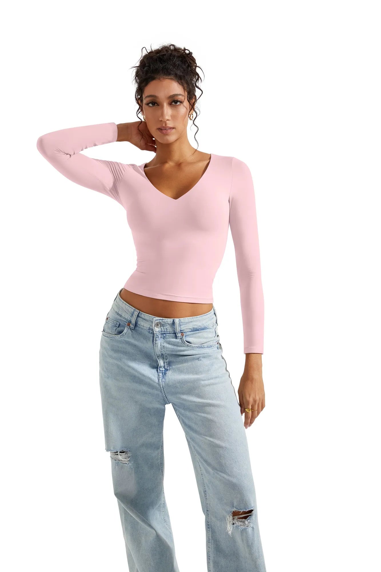 Buttery Soft V Neck Shirt - Long Sleeve