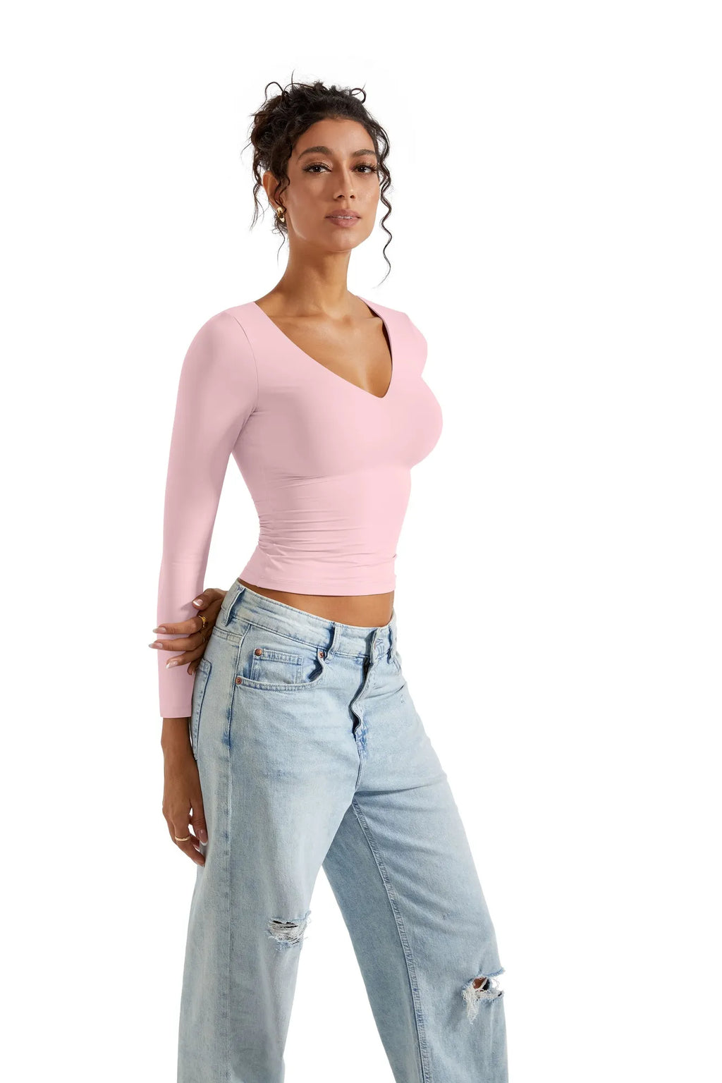 Buttery Soft V Neck Shirt - Long Sleeve