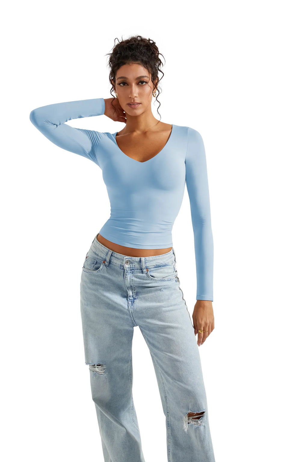 Buttery Soft V Neck Shirt - Long Sleeve