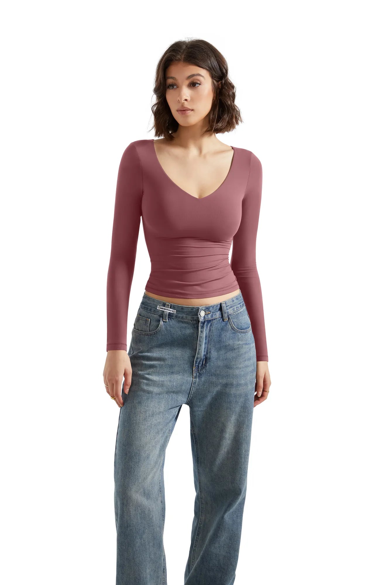 Buttery Soft V Neck Shirt - Long Sleeve