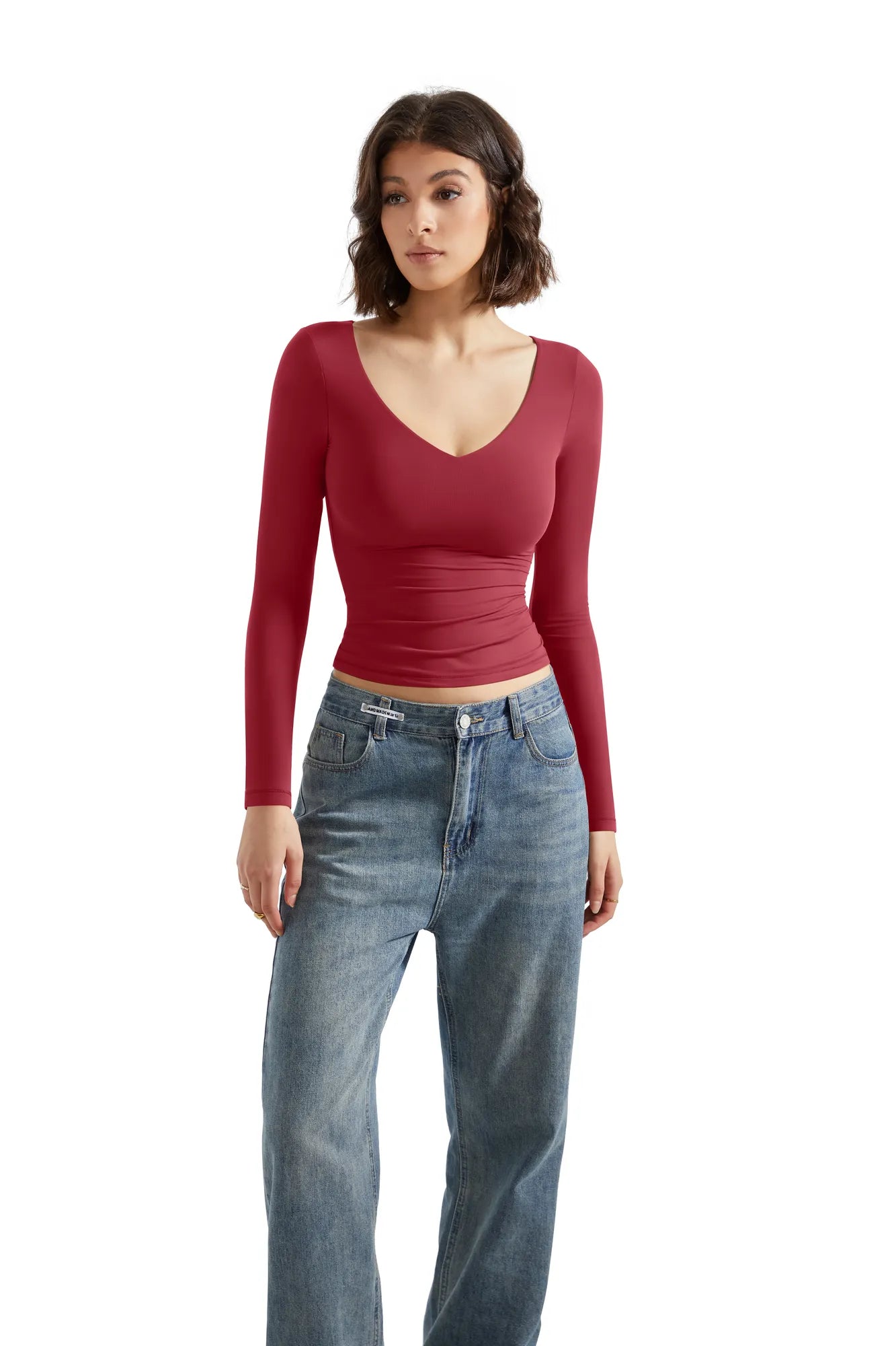Buttery Soft V Neck Shirt - Long Sleeve