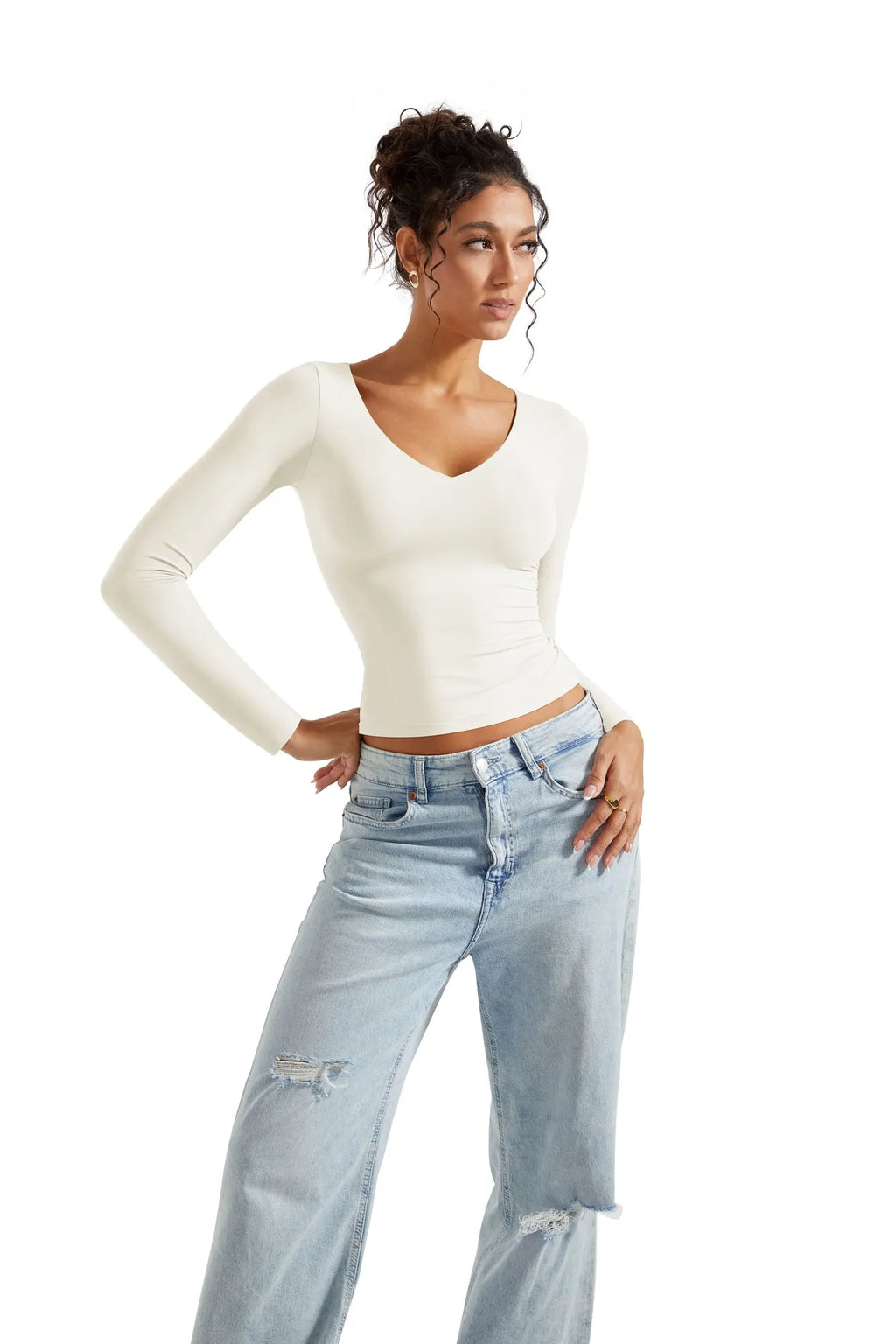 Buttery Soft V Neck Shirt - Long Sleeve
