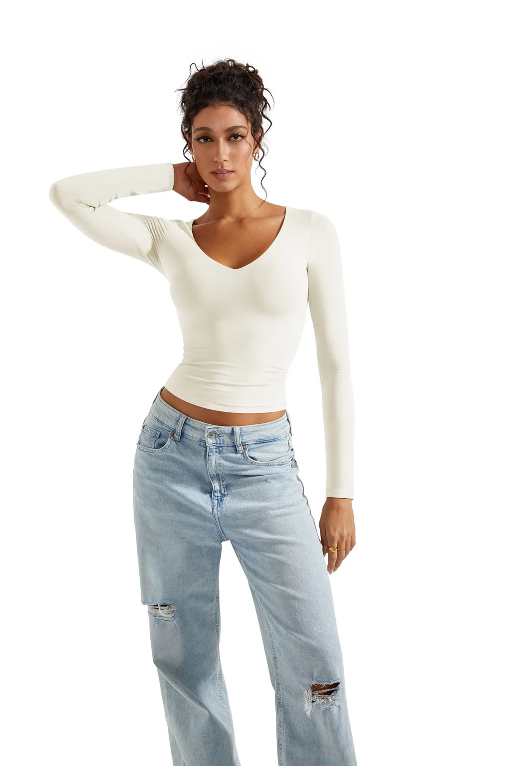 Buttery Soft V Neck Shirt - Long Sleeve