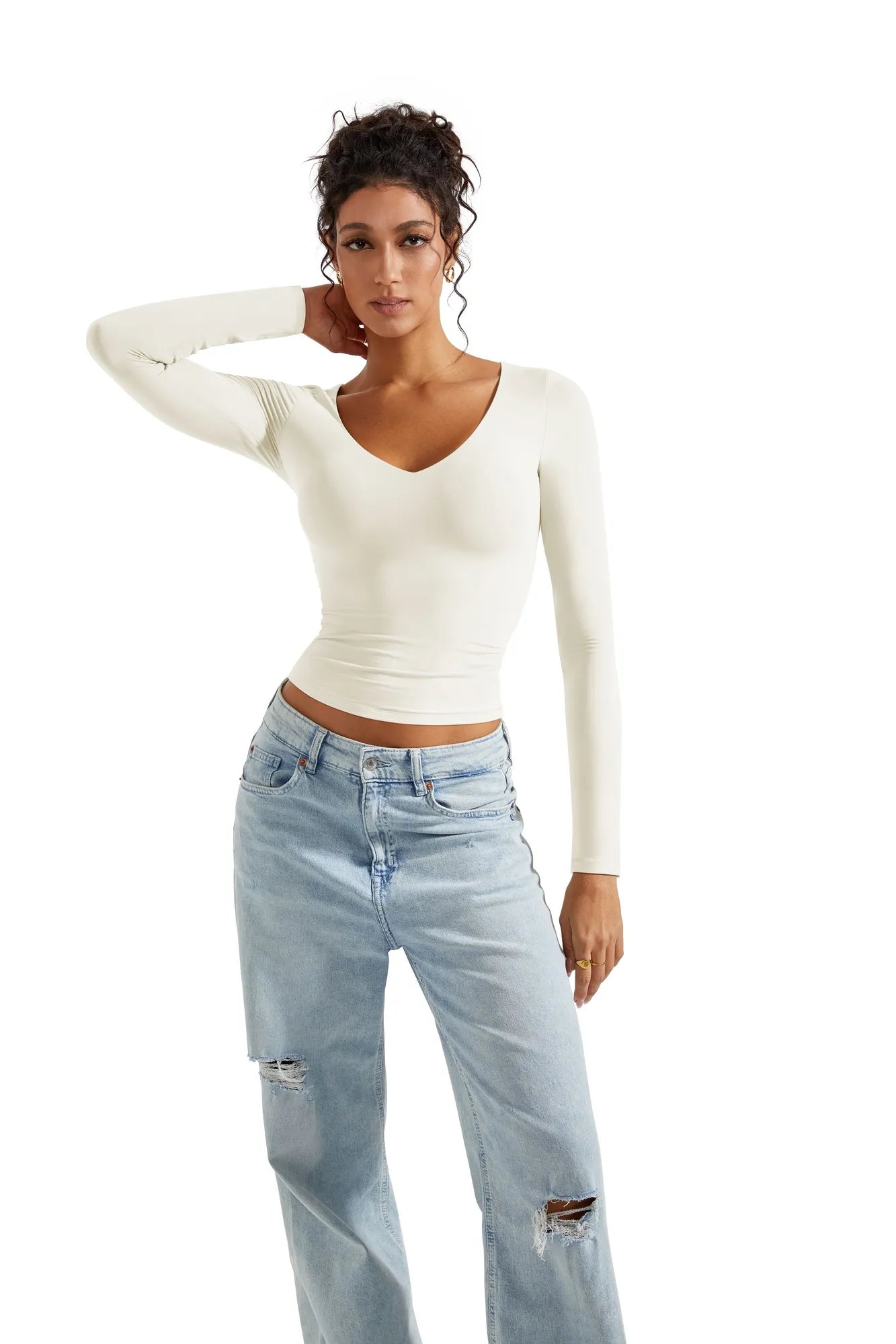 Buttery Soft V Neck Shirt - Long Sleeve