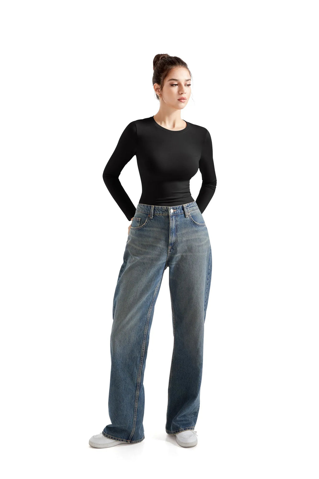 Cotton Jersey Crew Neck Shirt - Long Sleeve