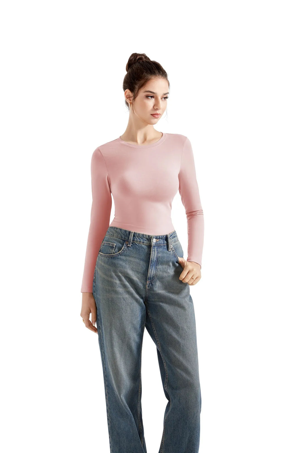 Cotton Jersey Crew Neck Shirt - Long Sleeve