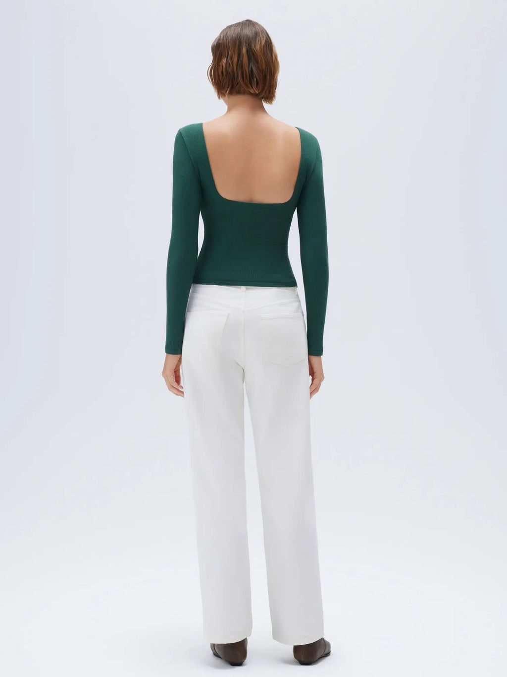 Modal Padded Backless Shirt - Long Sleeve