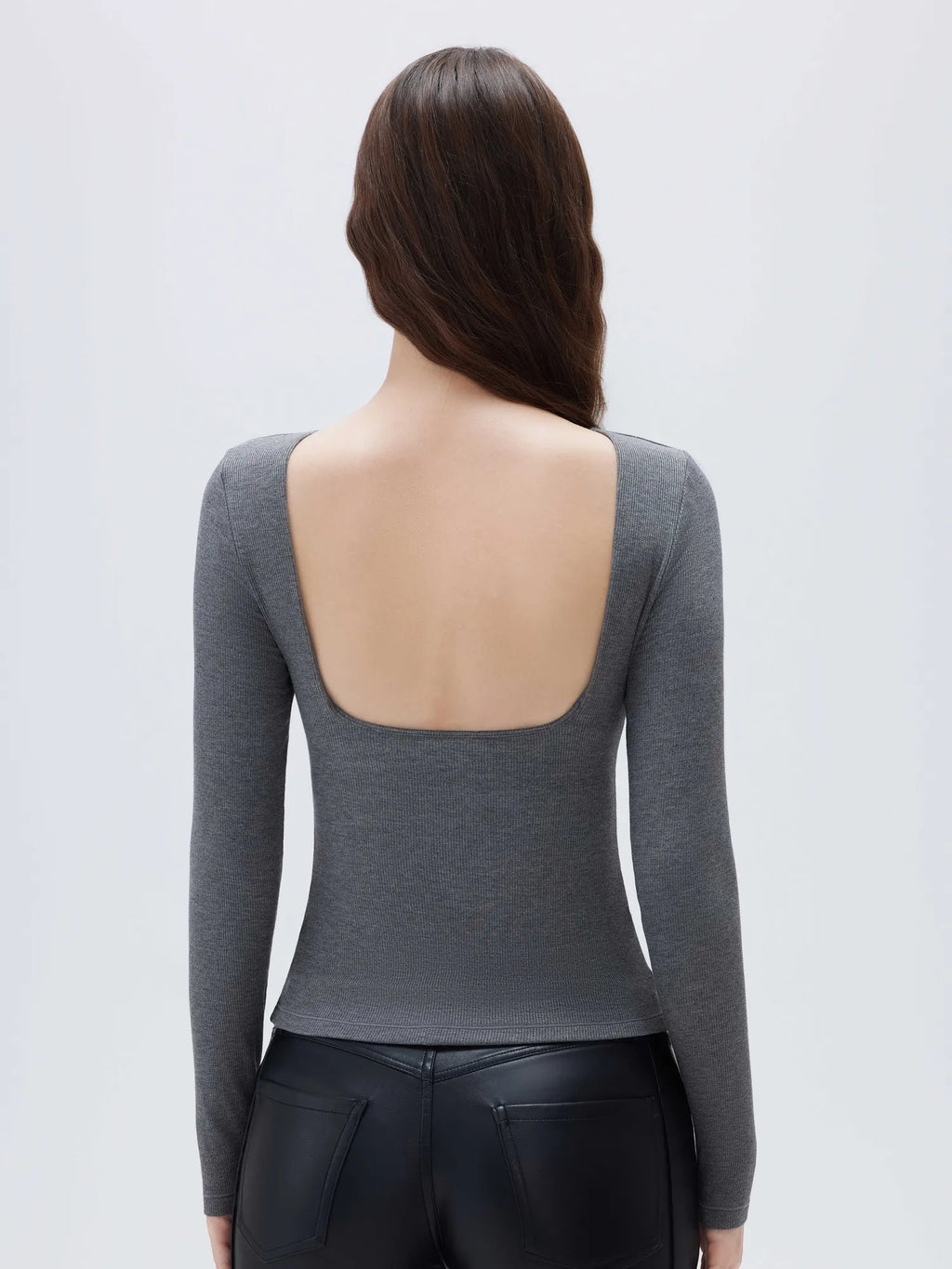Modal Padded Backless Shirt - Long Sleeve