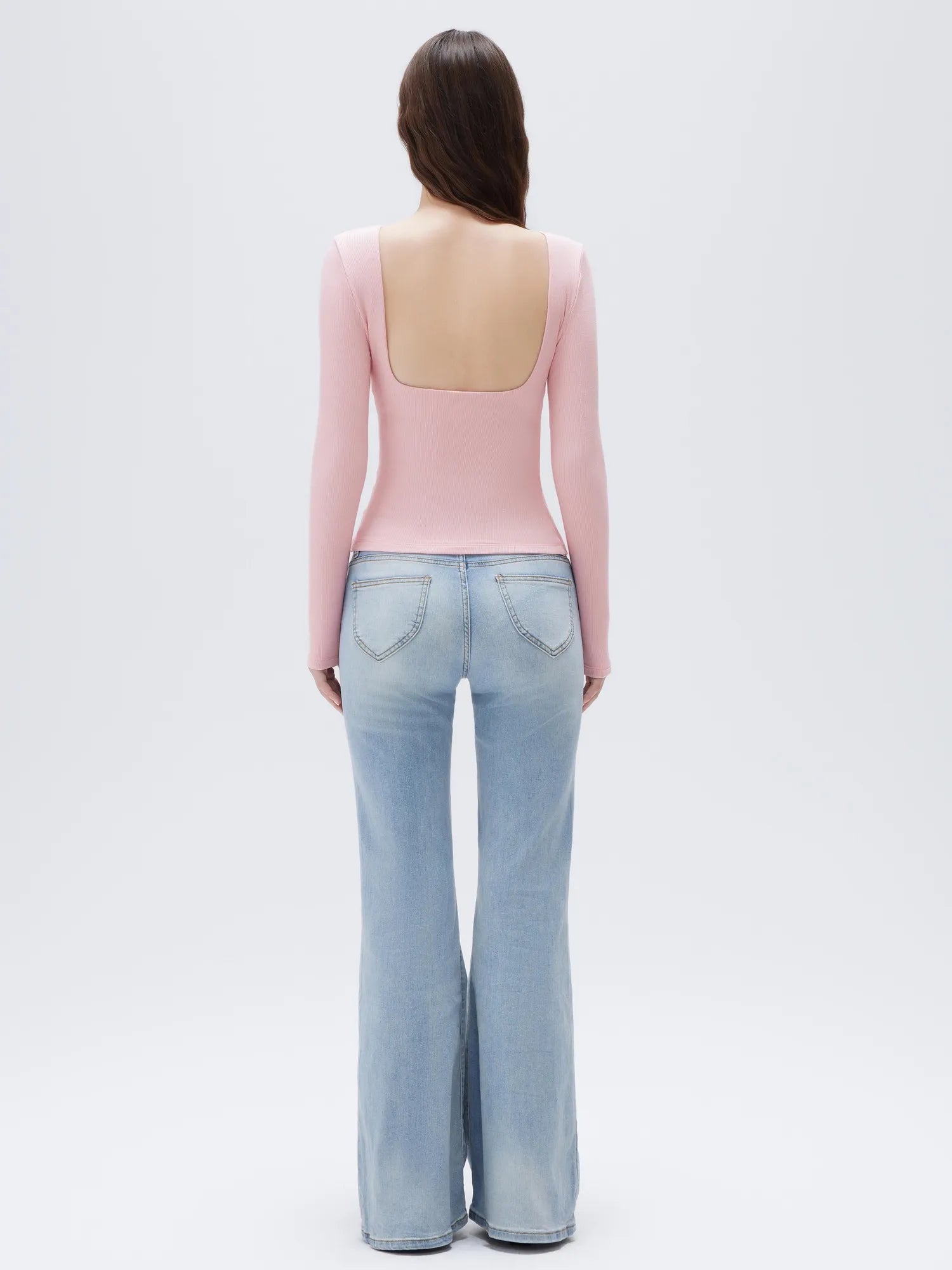 Modal Padded Backless Shirt - Long Sleeve