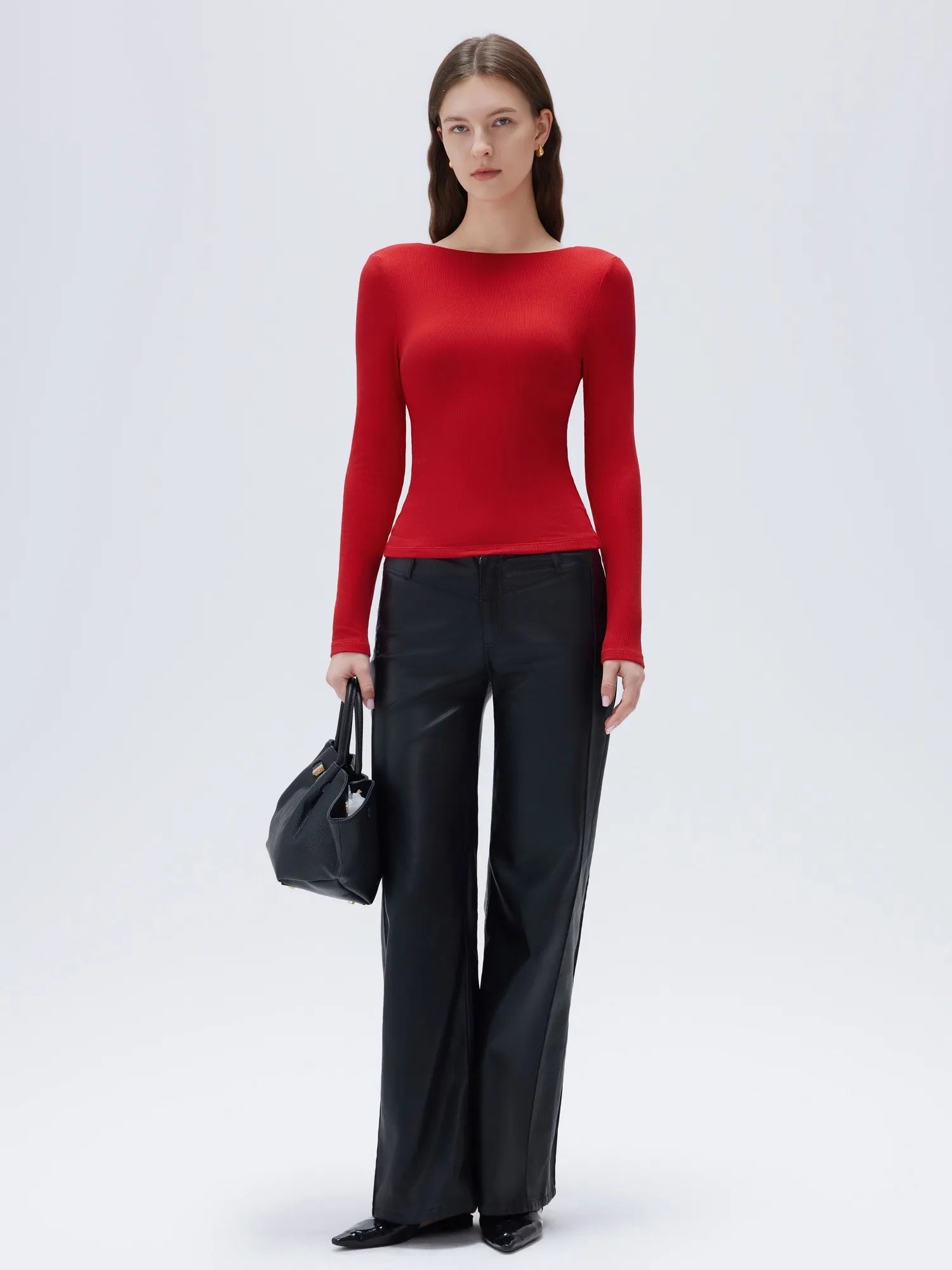 Modal Padded Backless Shirt - Long Sleeve