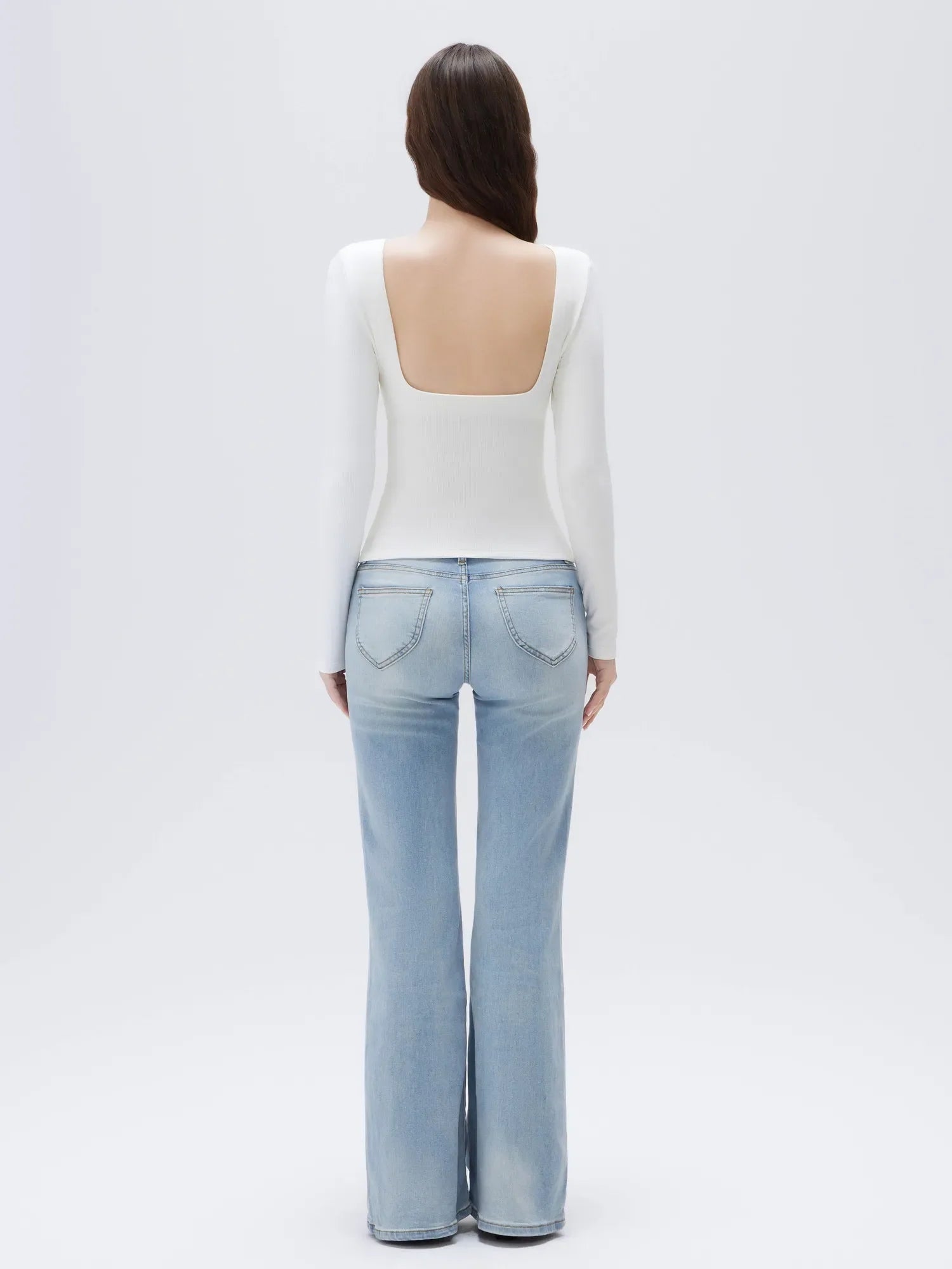 Modal Padded Backless Shirt - Long Sleeve