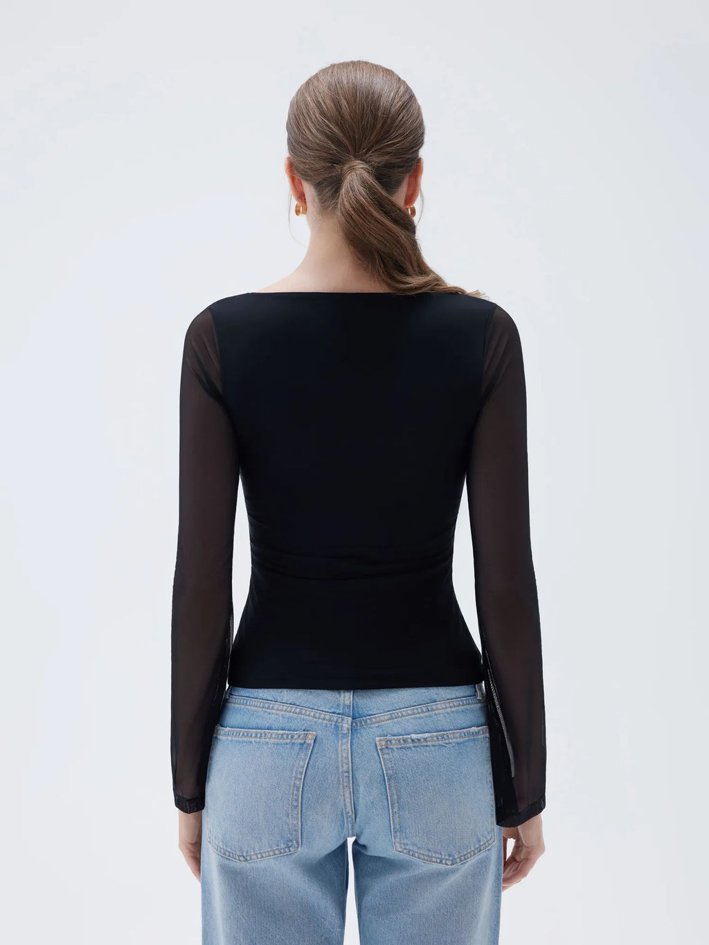 Mesh Boat Neck Shirt - Bell Long Sleeve