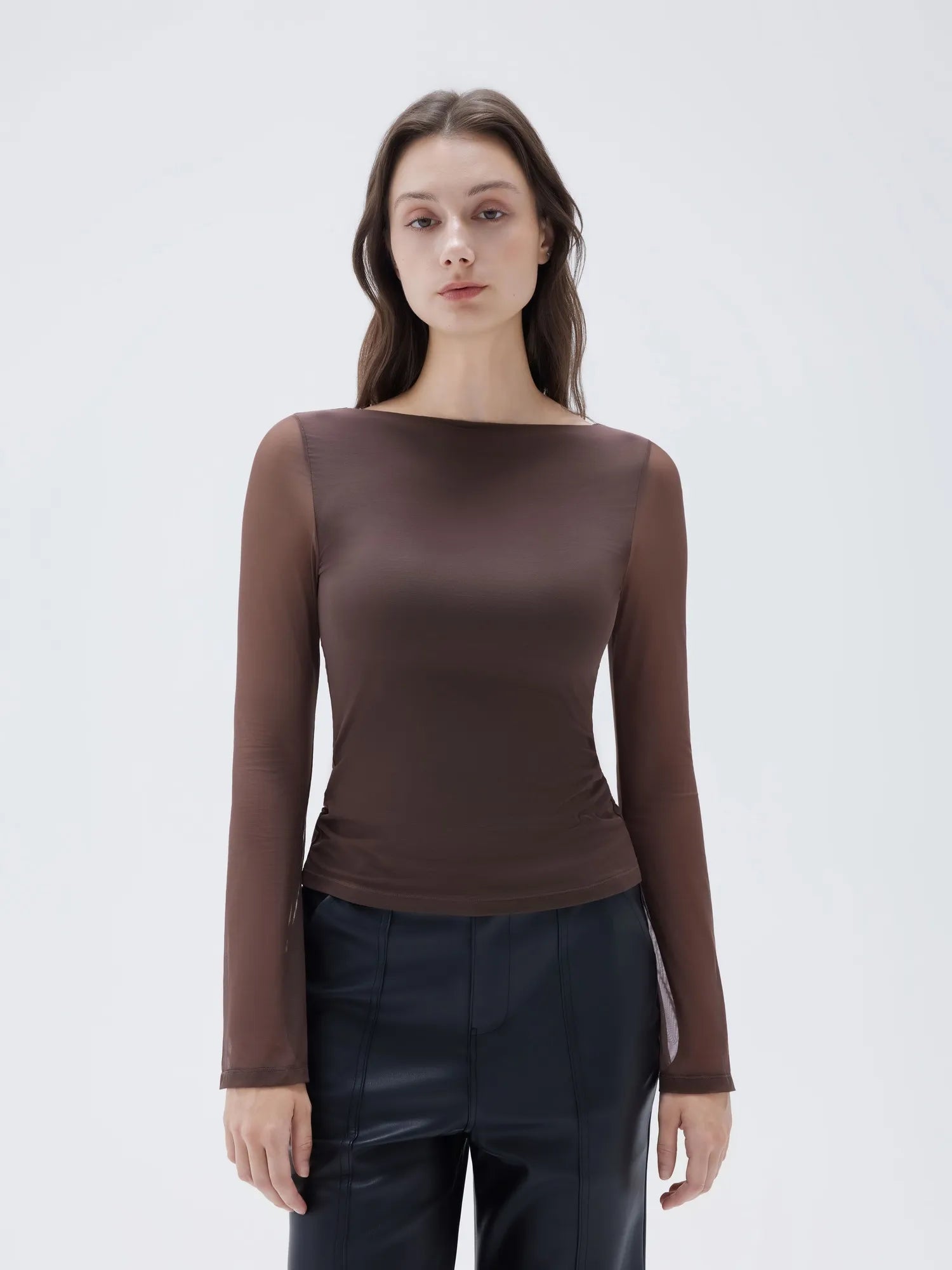 Mesh Boat Neck Shirt - Bell Long Sleeve