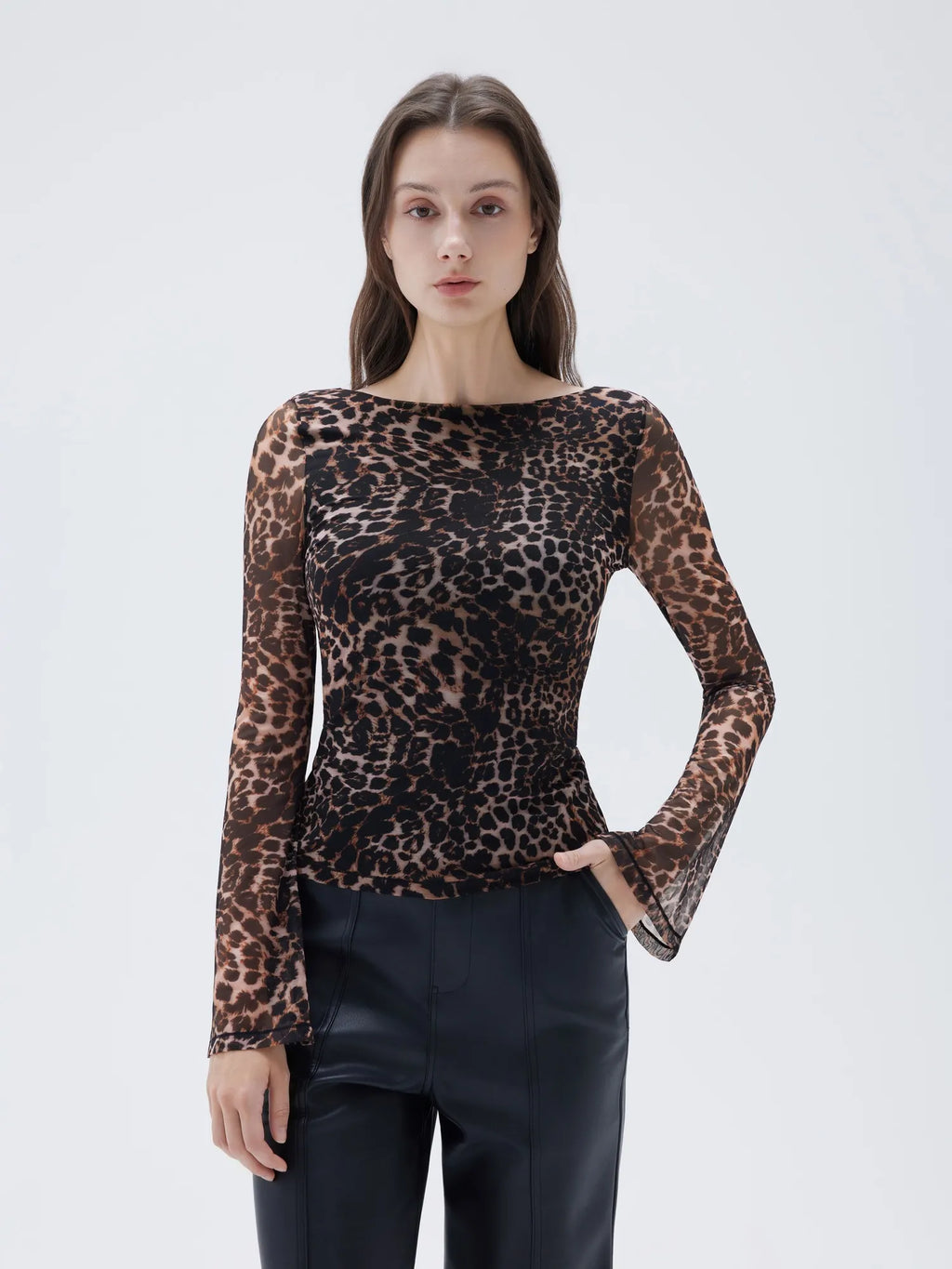 Mesh Boat Neck Shirt - Bell Long Sleeve