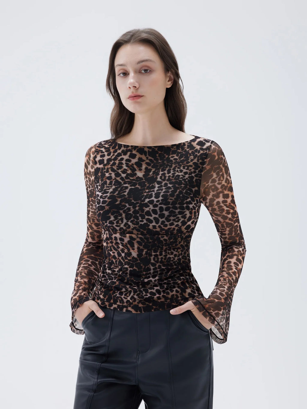 Mesh Boat Neck Shirt - Bell Long Sleeve