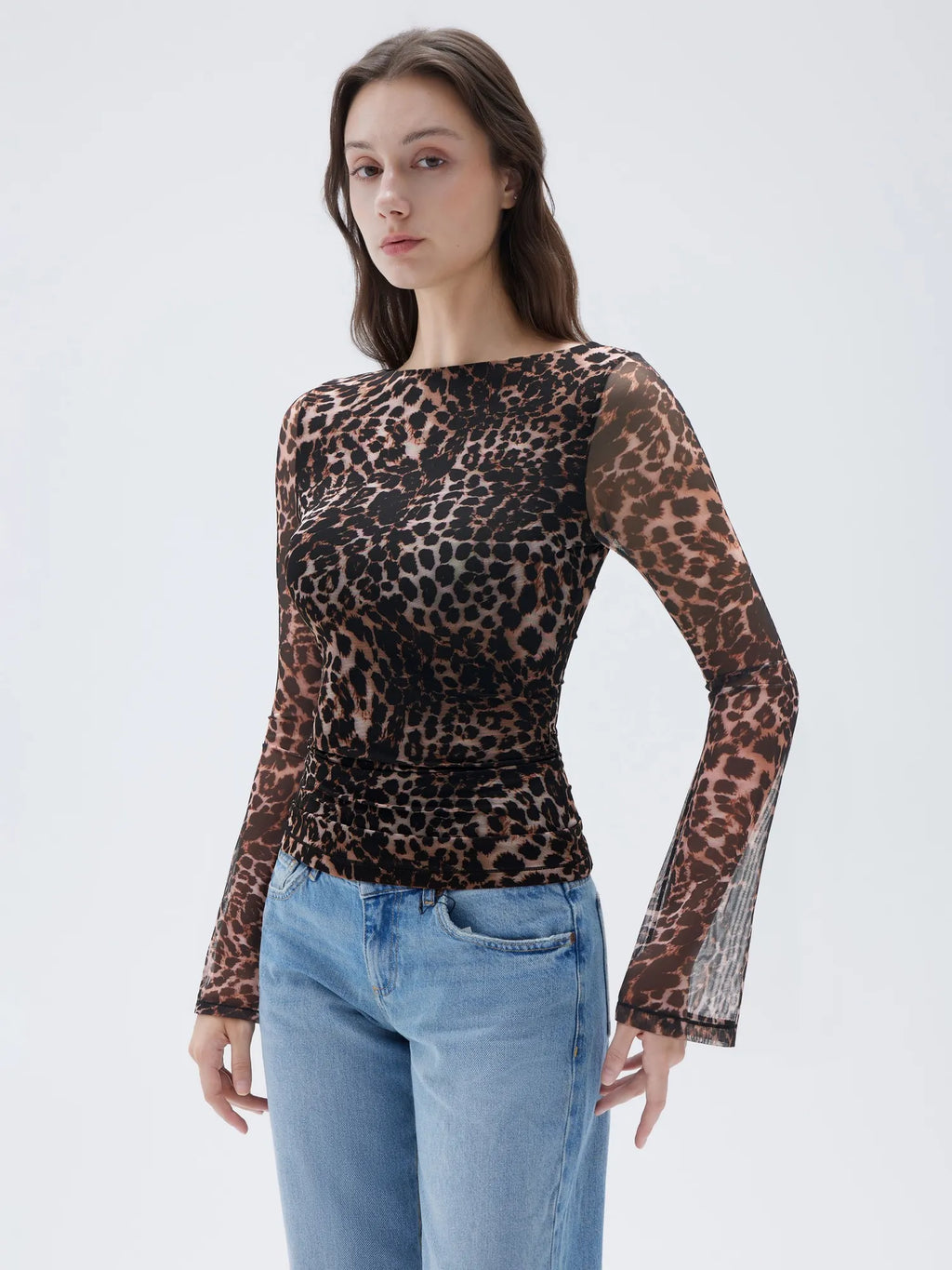 Mesh Boat Neck Shirt - Bell Long Sleeve