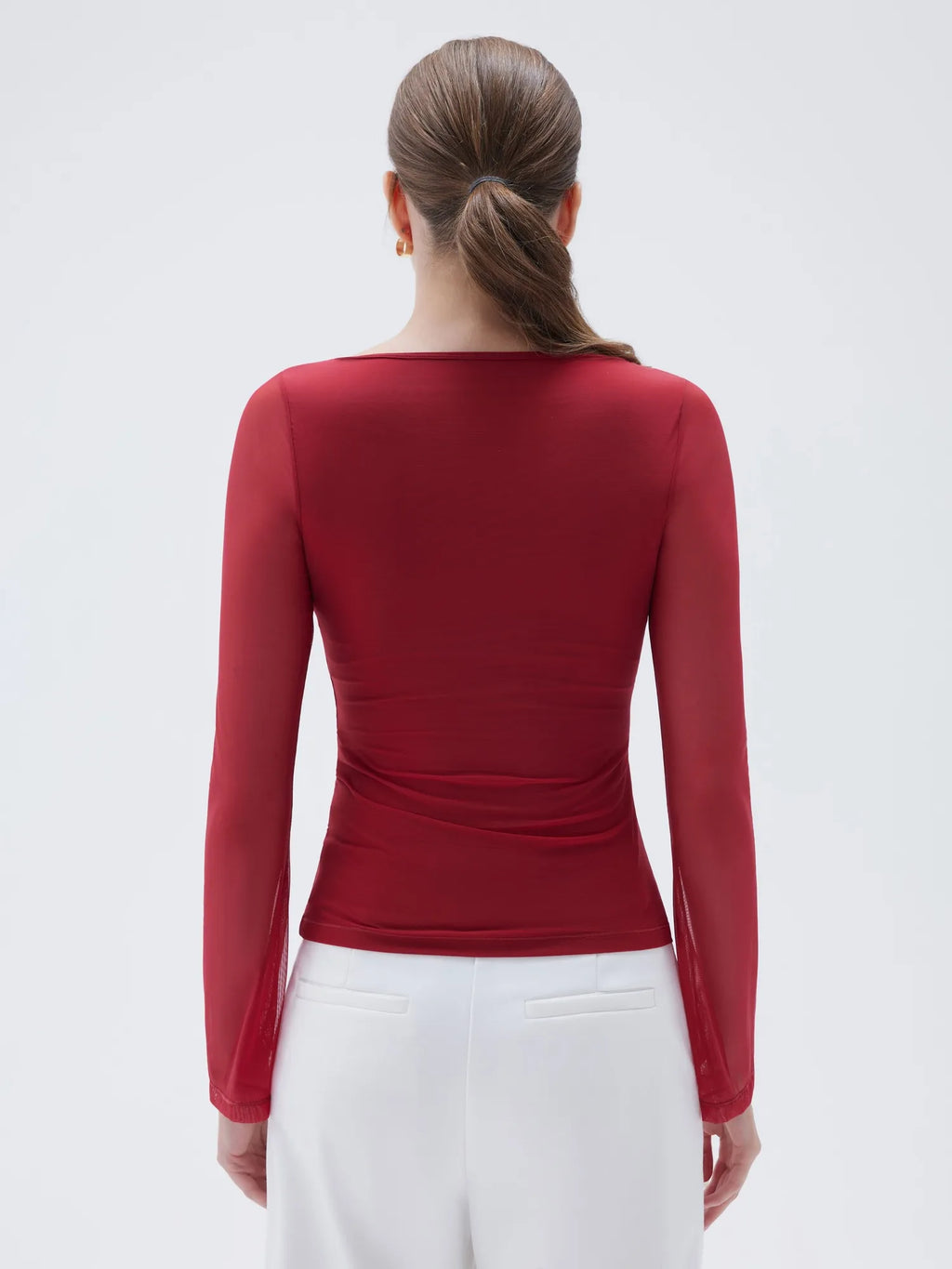 Mesh Boat Neck Shirt - Bell Long Sleeve
