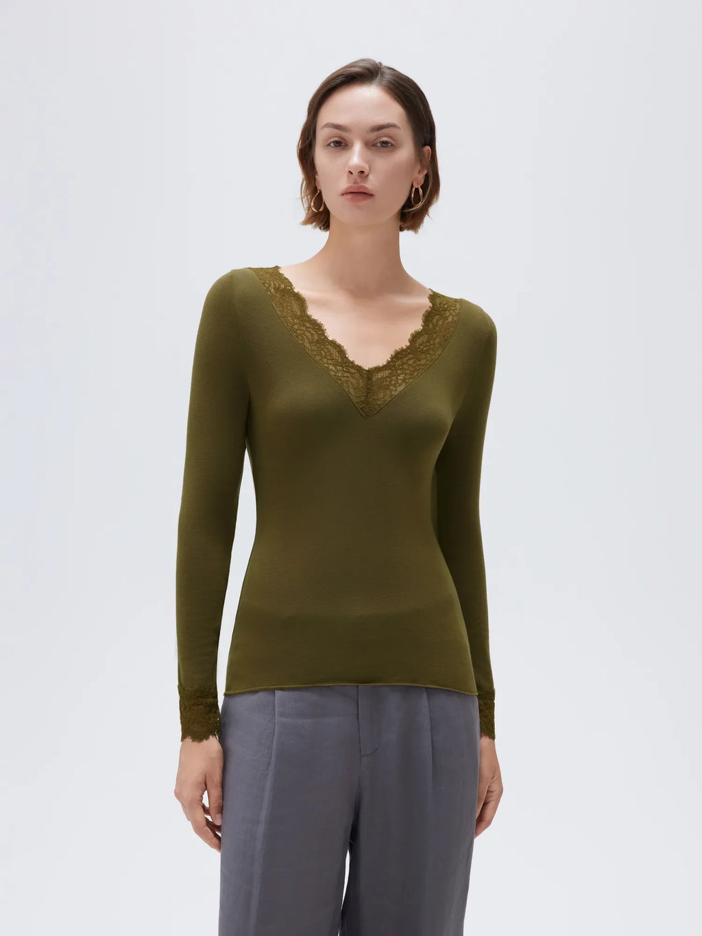 Cloud Cashmere Lace Shirt - Long Sleeve