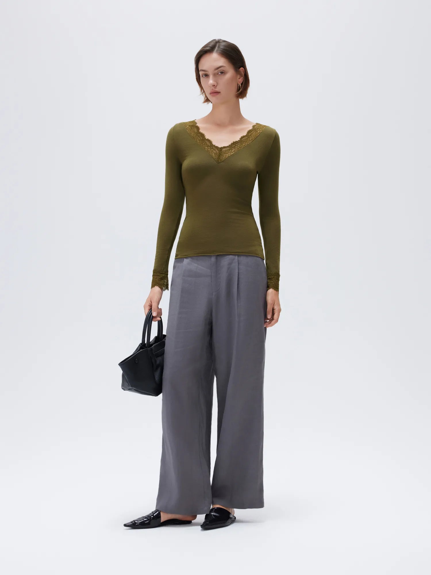 Cloud Cashmere Lace Shirt - Long Sleeve
