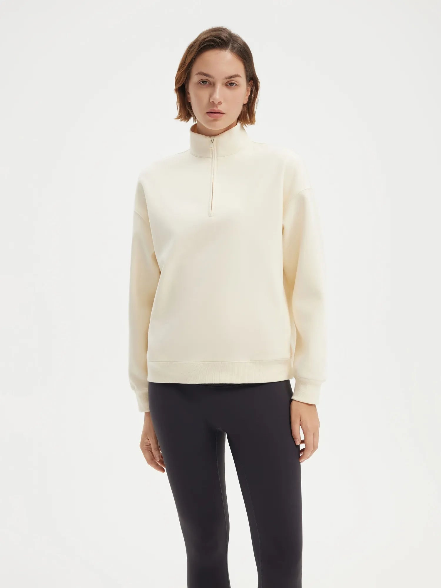 Half Zip Stand Collar Sweatshirt