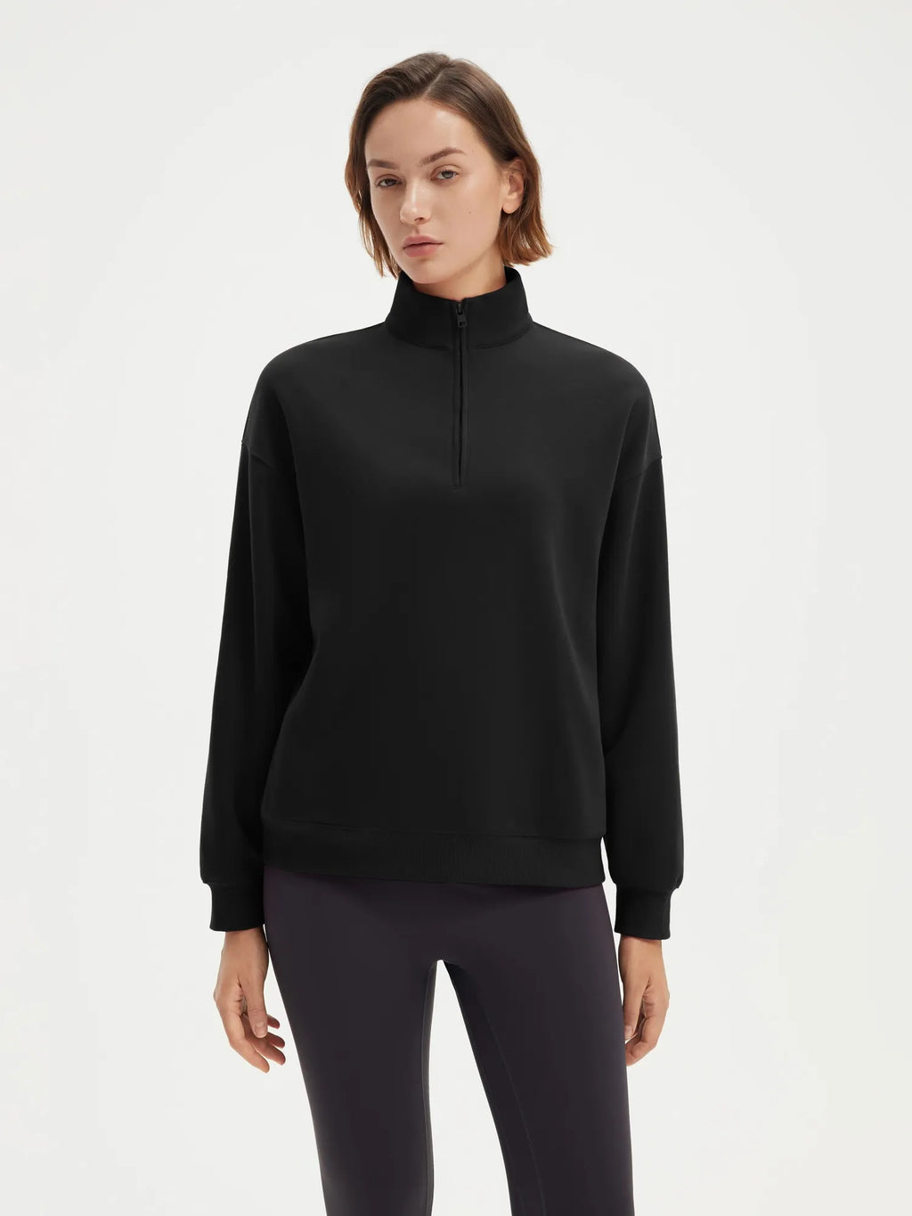 Half Zip Stand Collar Sweatshirt