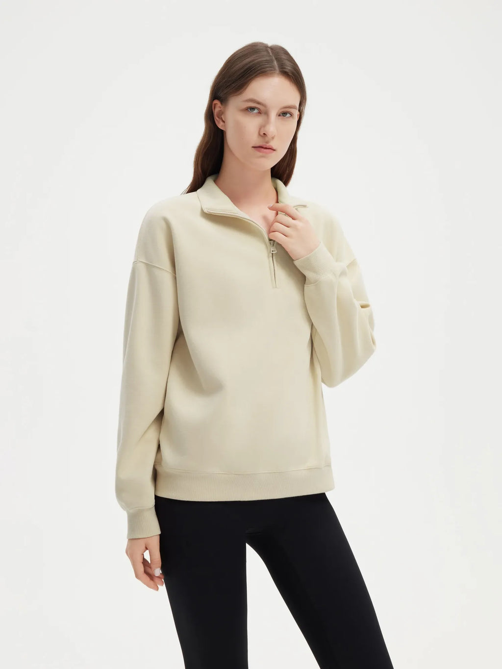 Half Zip Stand Collar Sweatshirt