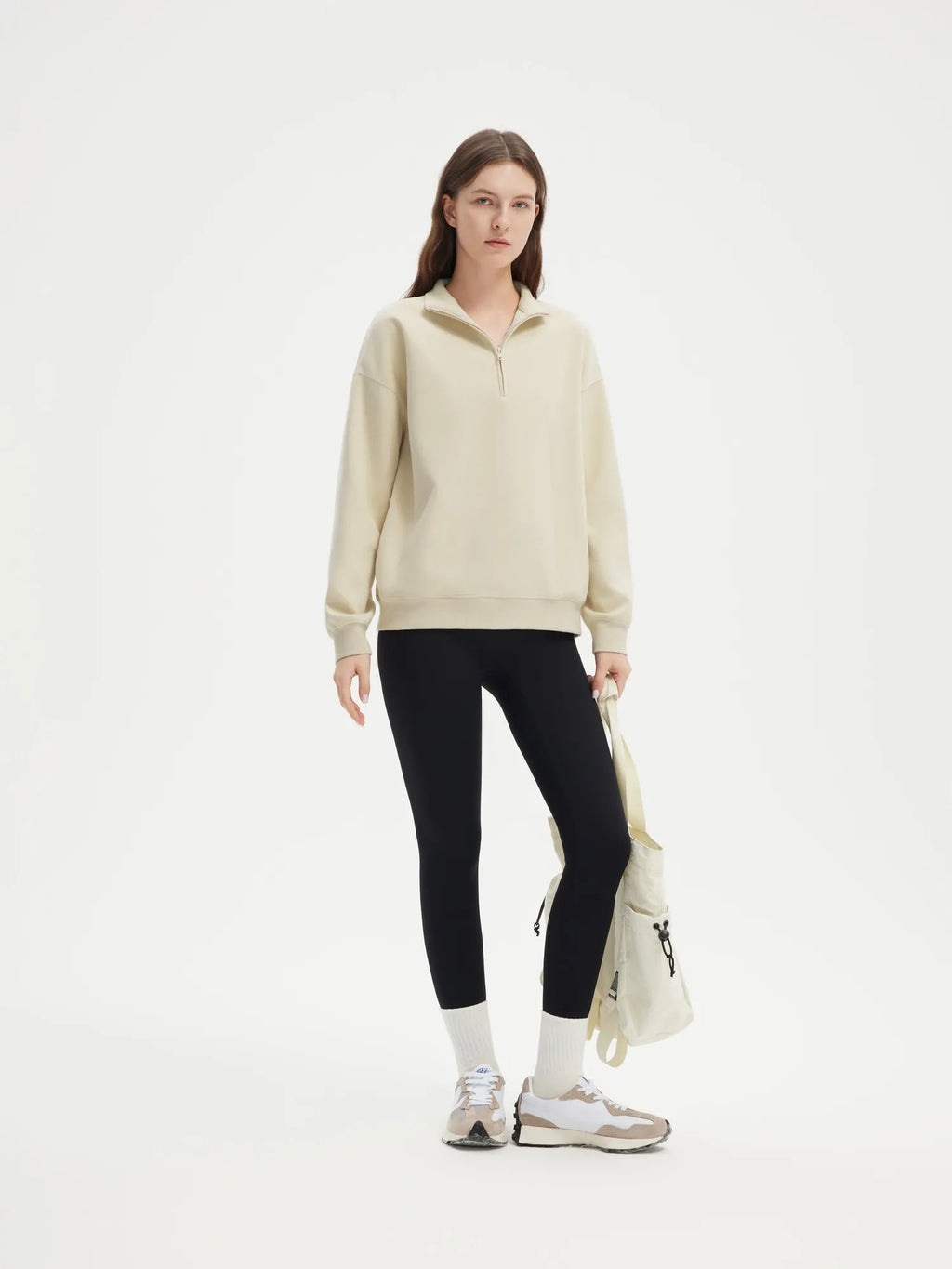 Half Zip Stand Collar Sweatshirt