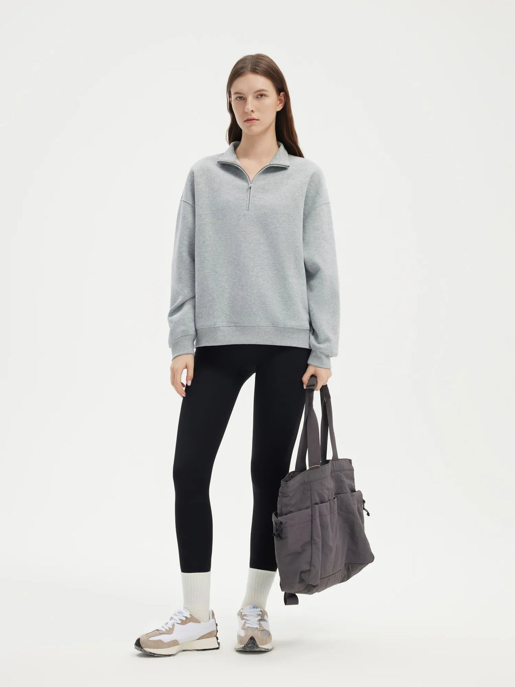 Half Zip Stand Collar Sweatshirt