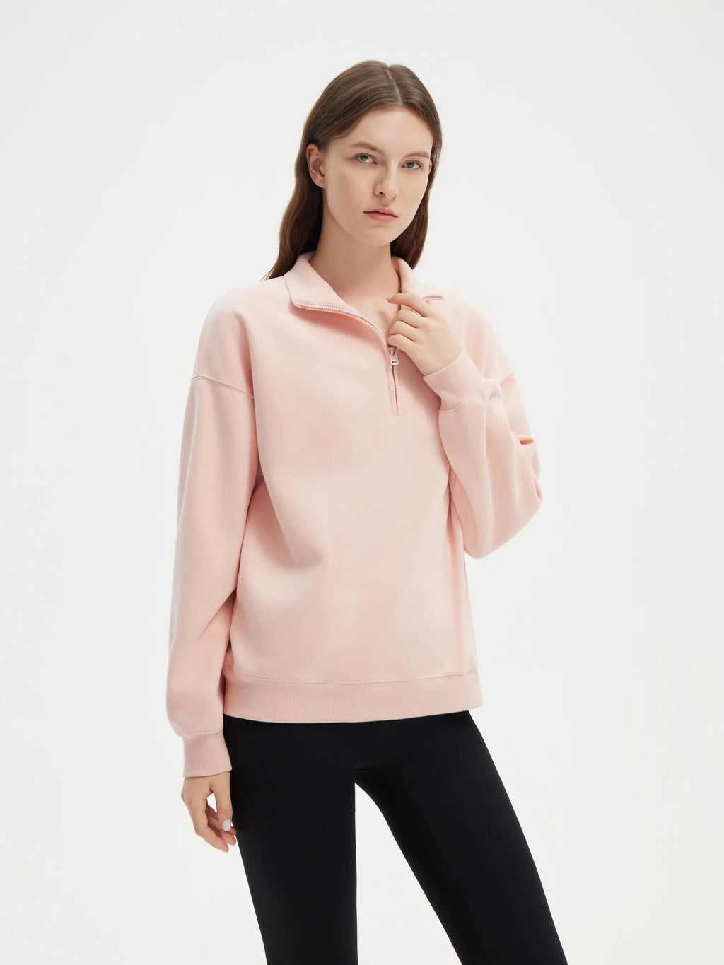 Half Zip Stand Collar Sweatshirt