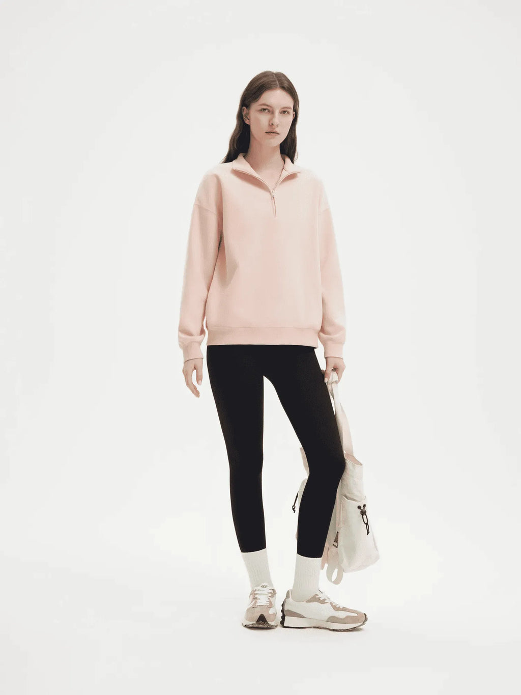 Half Zip Stand Collar Sweatshirt