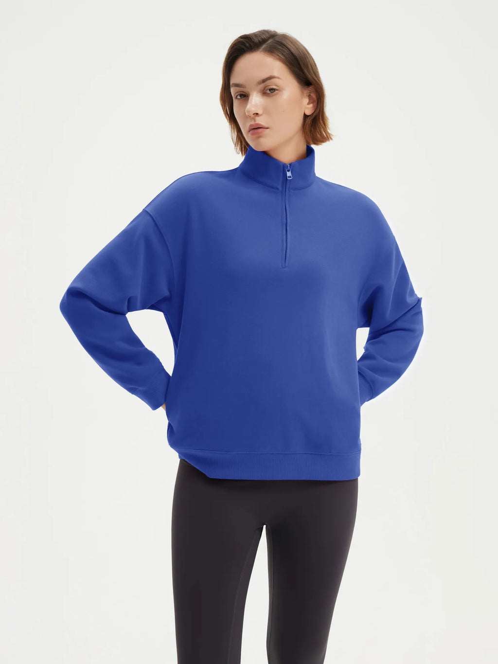 Half Zip Stand Collar Sweatshirt