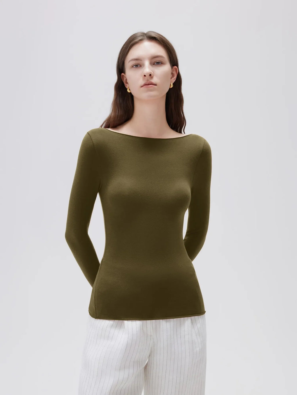 Cloud Cashmere Boat Neck Shirt - Long Sleeve